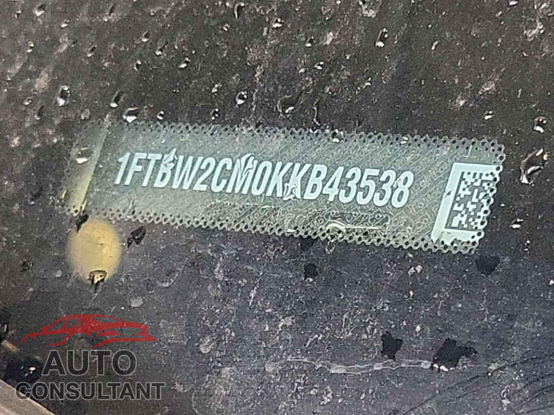 FORD TRANSIT 2019 - 1FTBW2CM0KKB43538