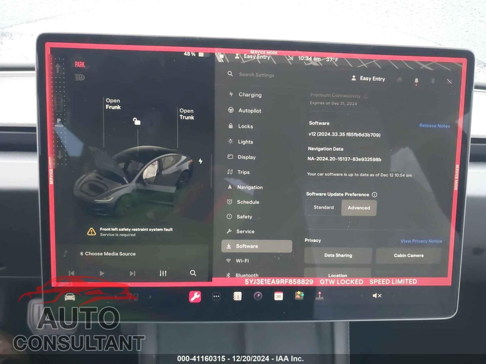TESLA MODEL 3 2024 - 5YJ3E1EA9RF858829