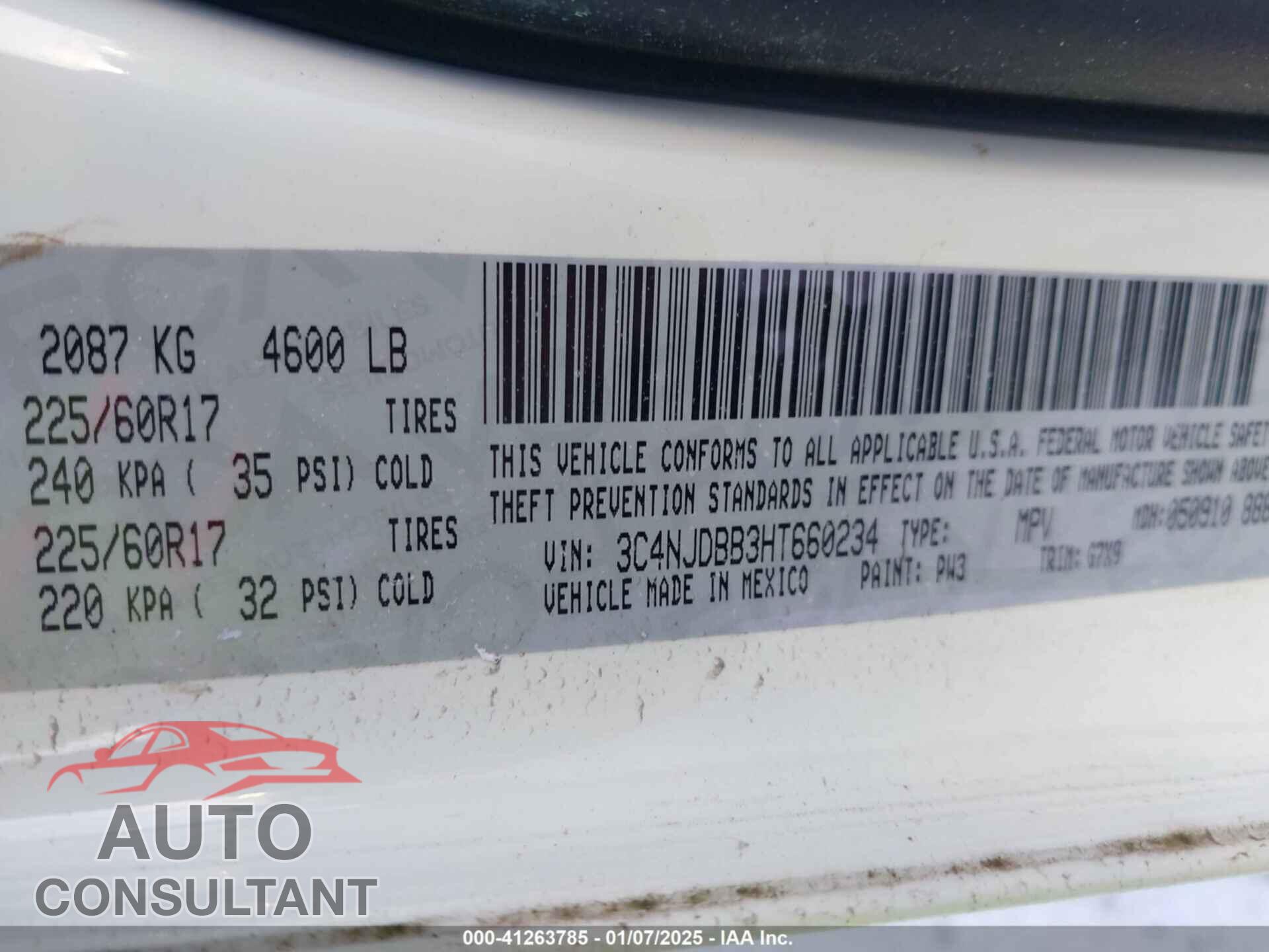 JEEP NEW COMPASS 2017 - 3C4NJDBB3HT660234