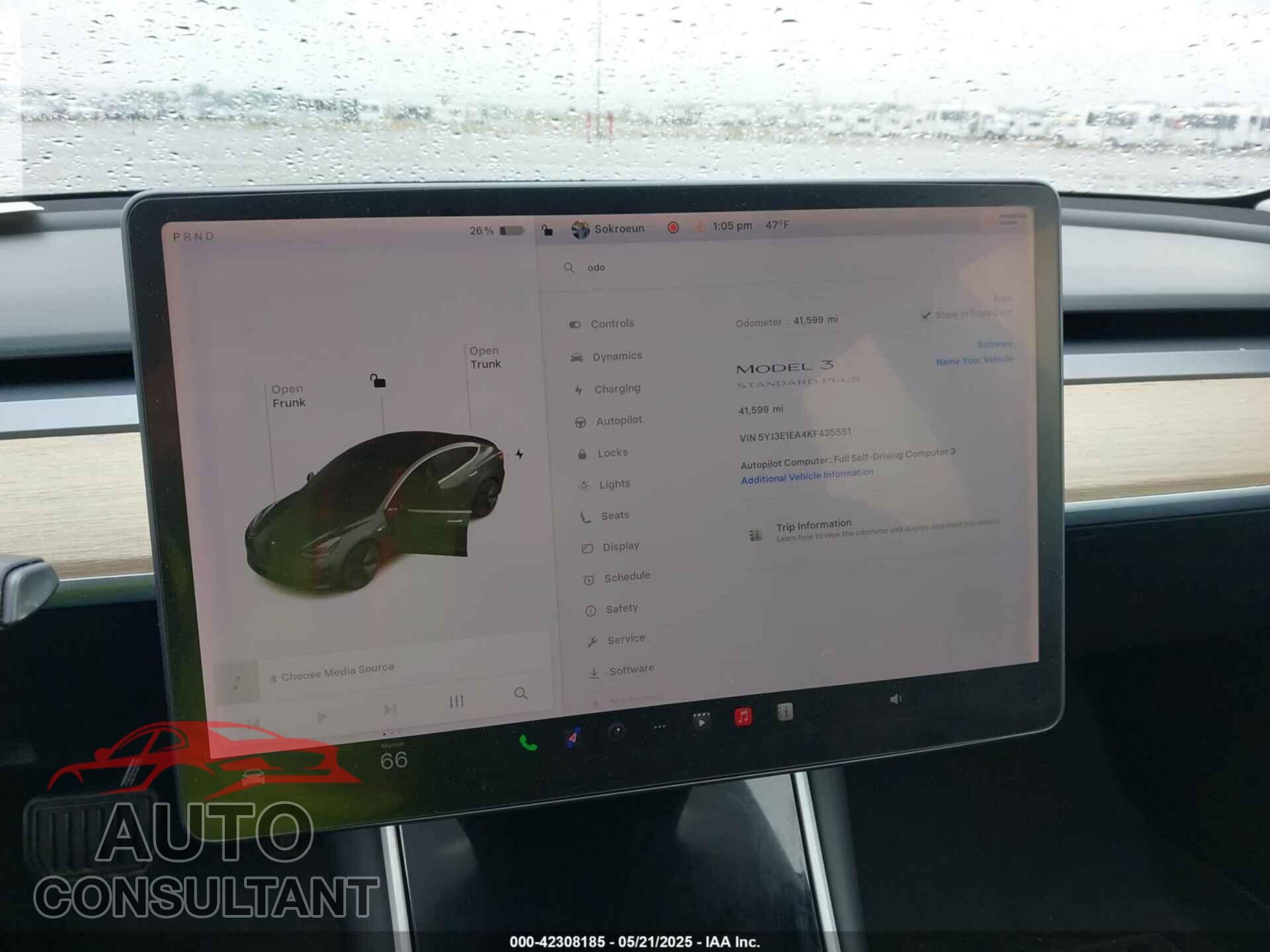 TESLA MODEL 3 2019 - 5YJ3E1EA4KF435551