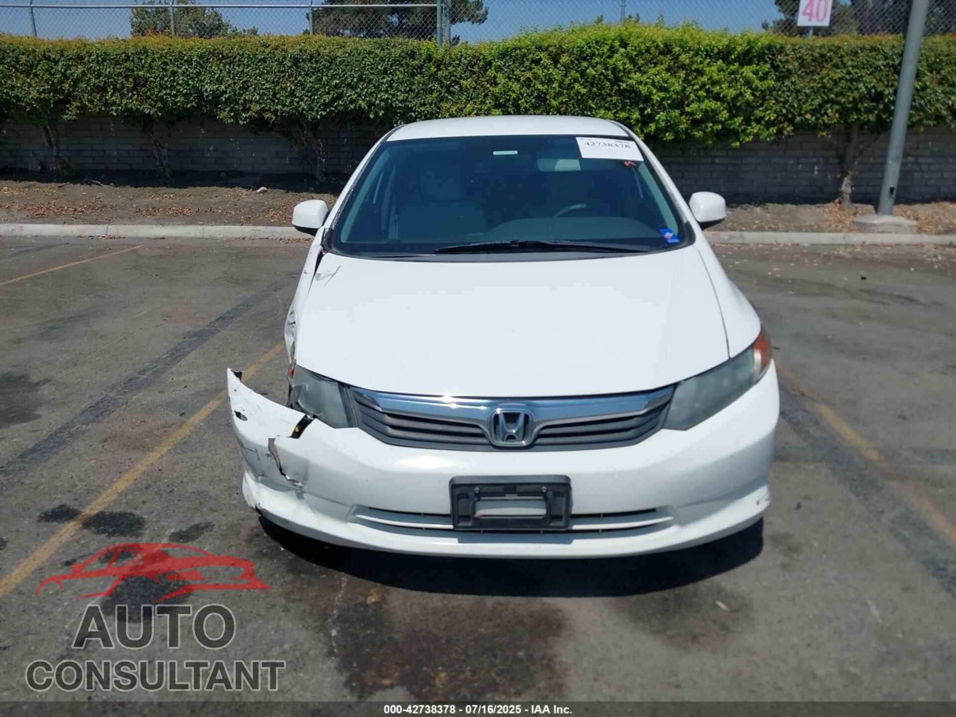 HONDA CIVIC 2012 - 19XFB2F5XCE376302