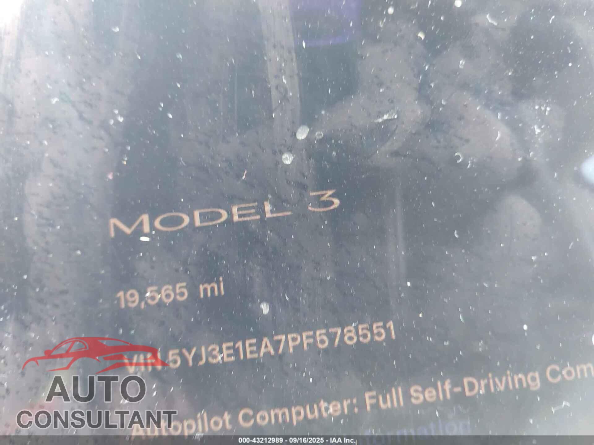 TESLA MODEL 3 2023 - 5YJ3E1EA7PF578551
