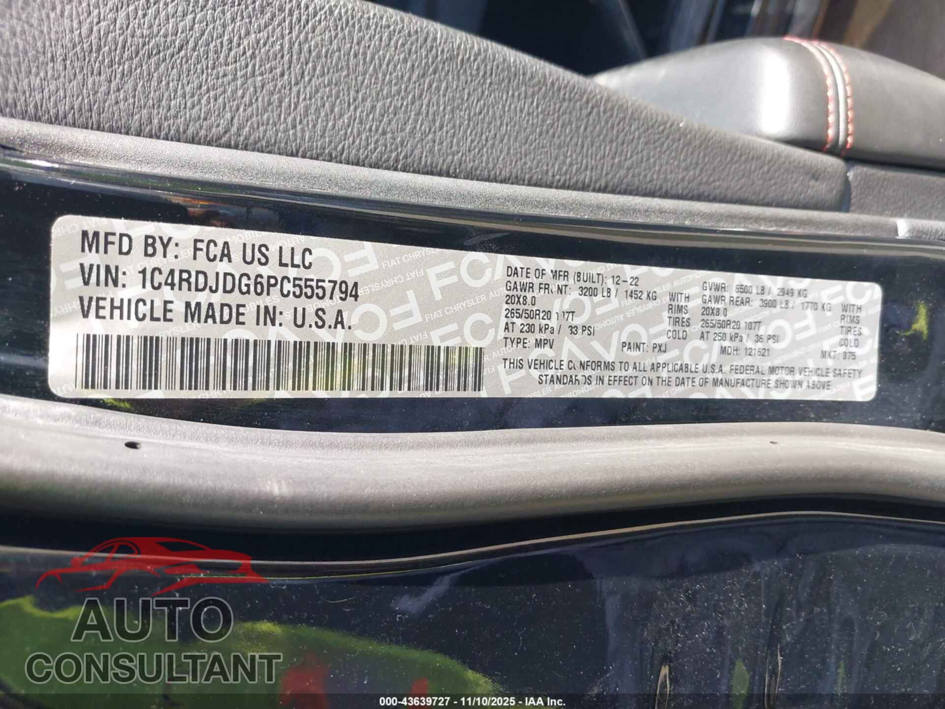DODGE DURANGO 2023 - 1C4RDJDG6PC555794