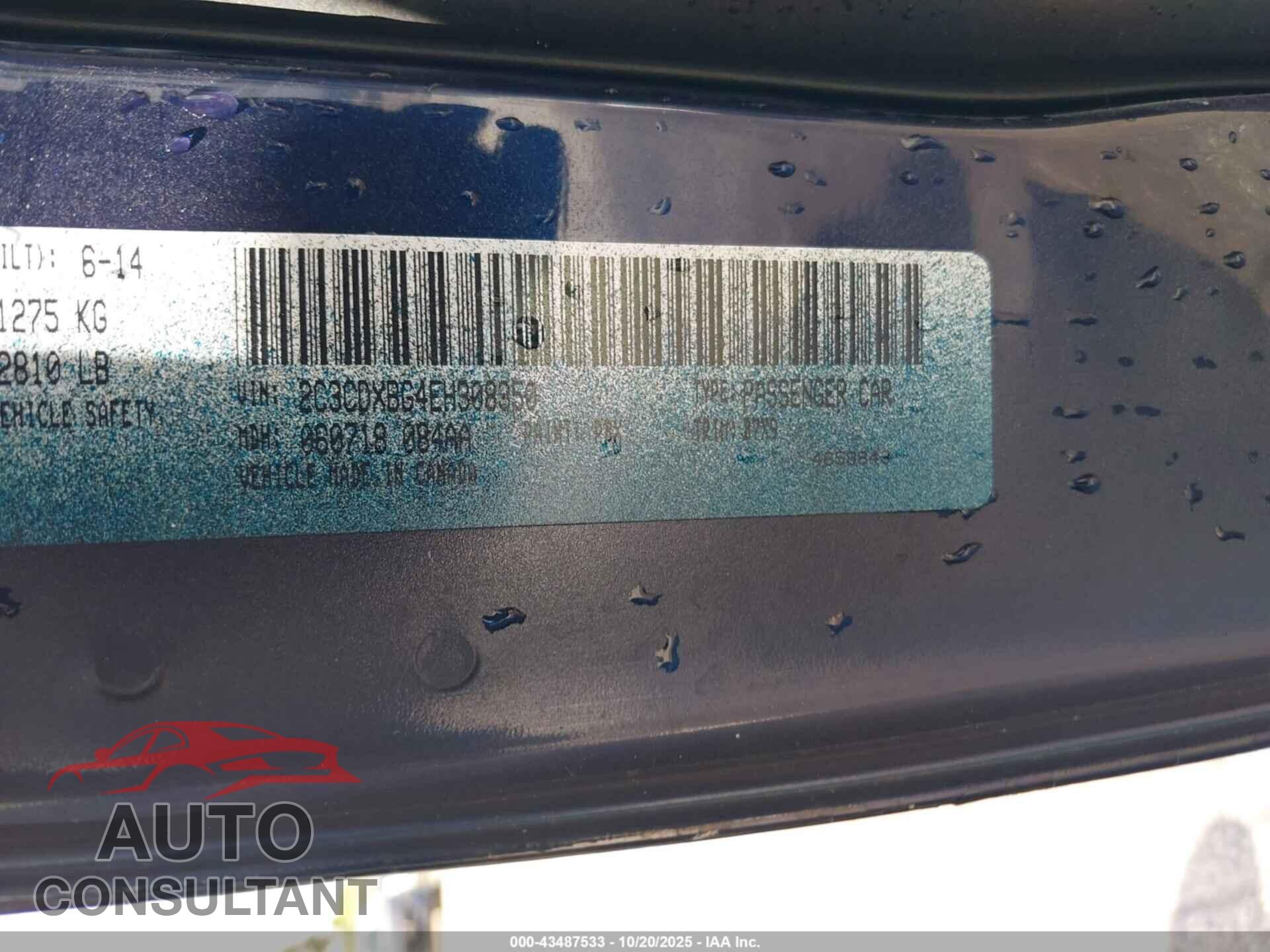 DODGE CHARGER 2014 - 2C3CDXBG4EH308350