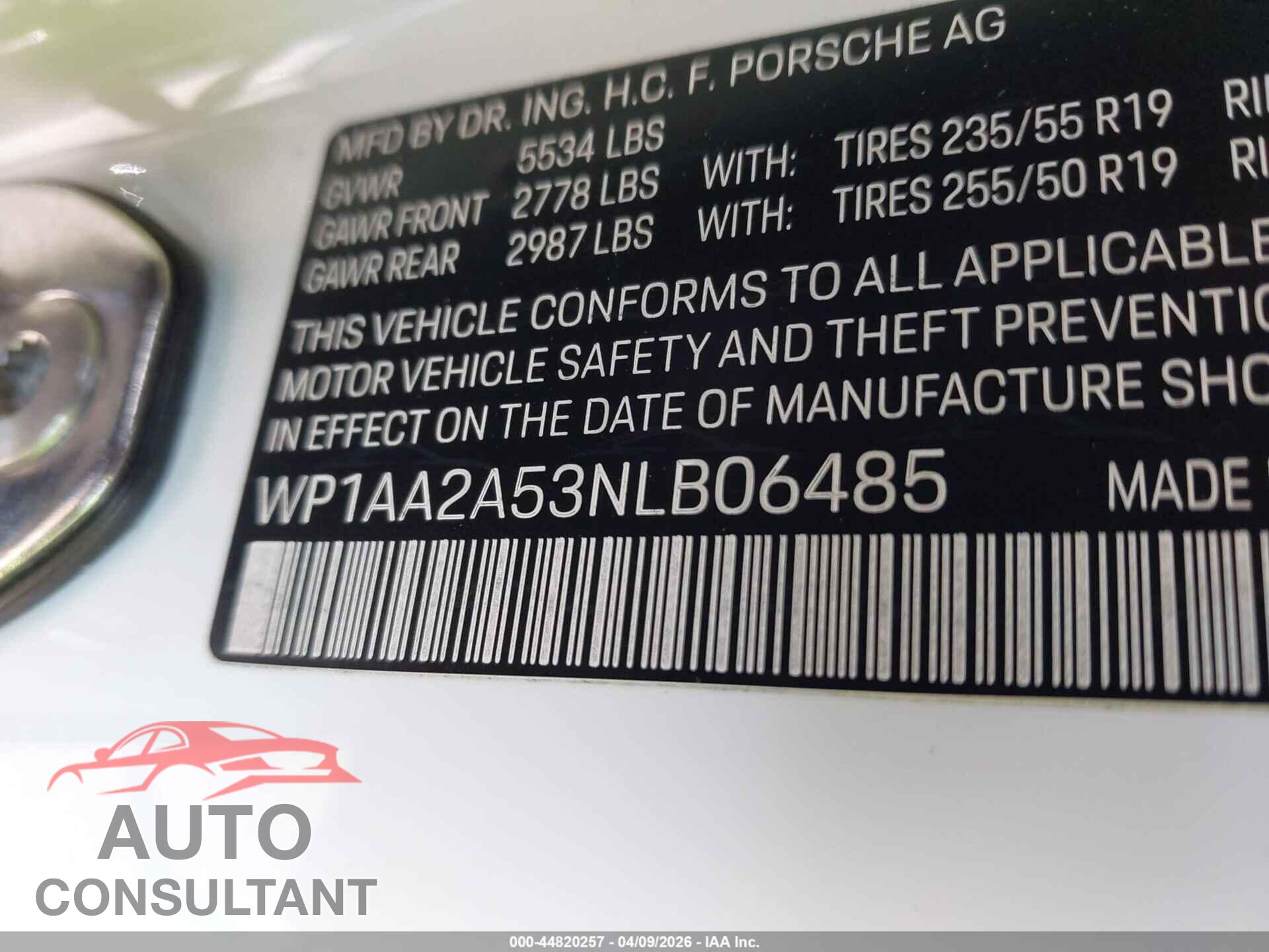 PORSCHE MACAN 2022 - WP1AA2A53NLB06485