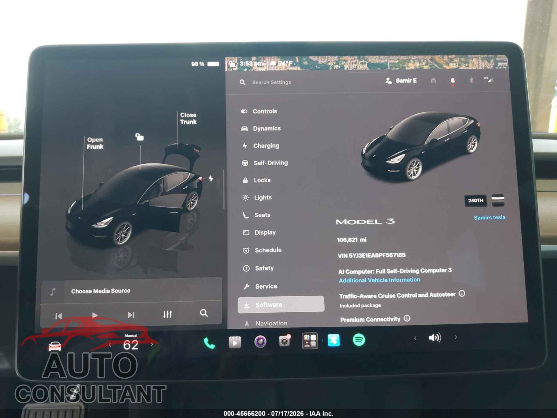 TESLA MODEL 3 2023 - 5YJ3E1EA8PF567185