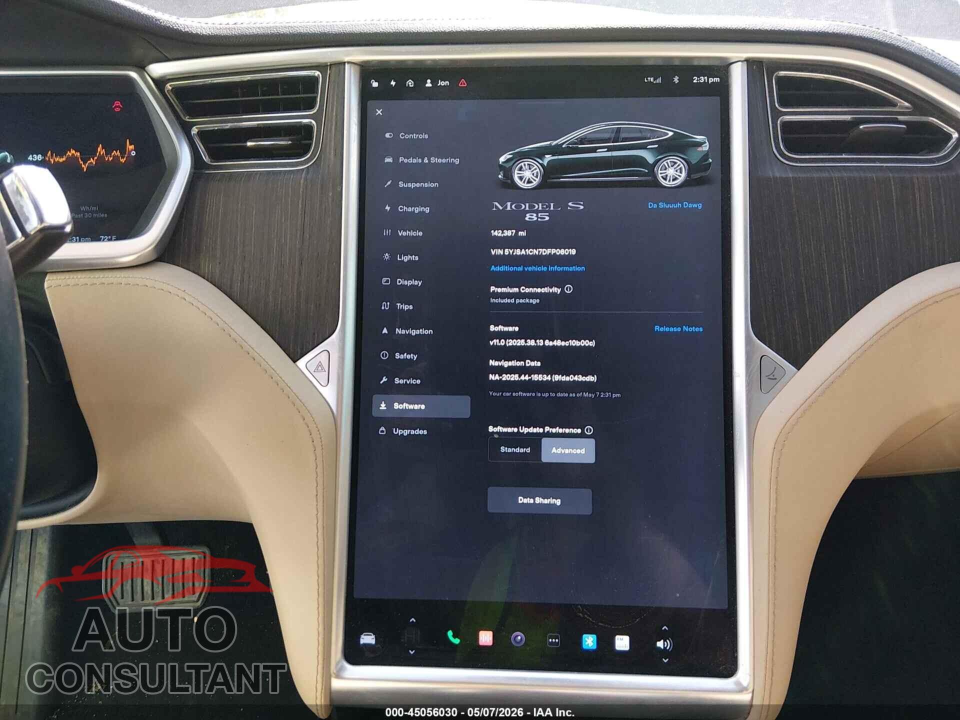 TESLA MODEL S 2013 - 5YJSA1CN7DFP06019