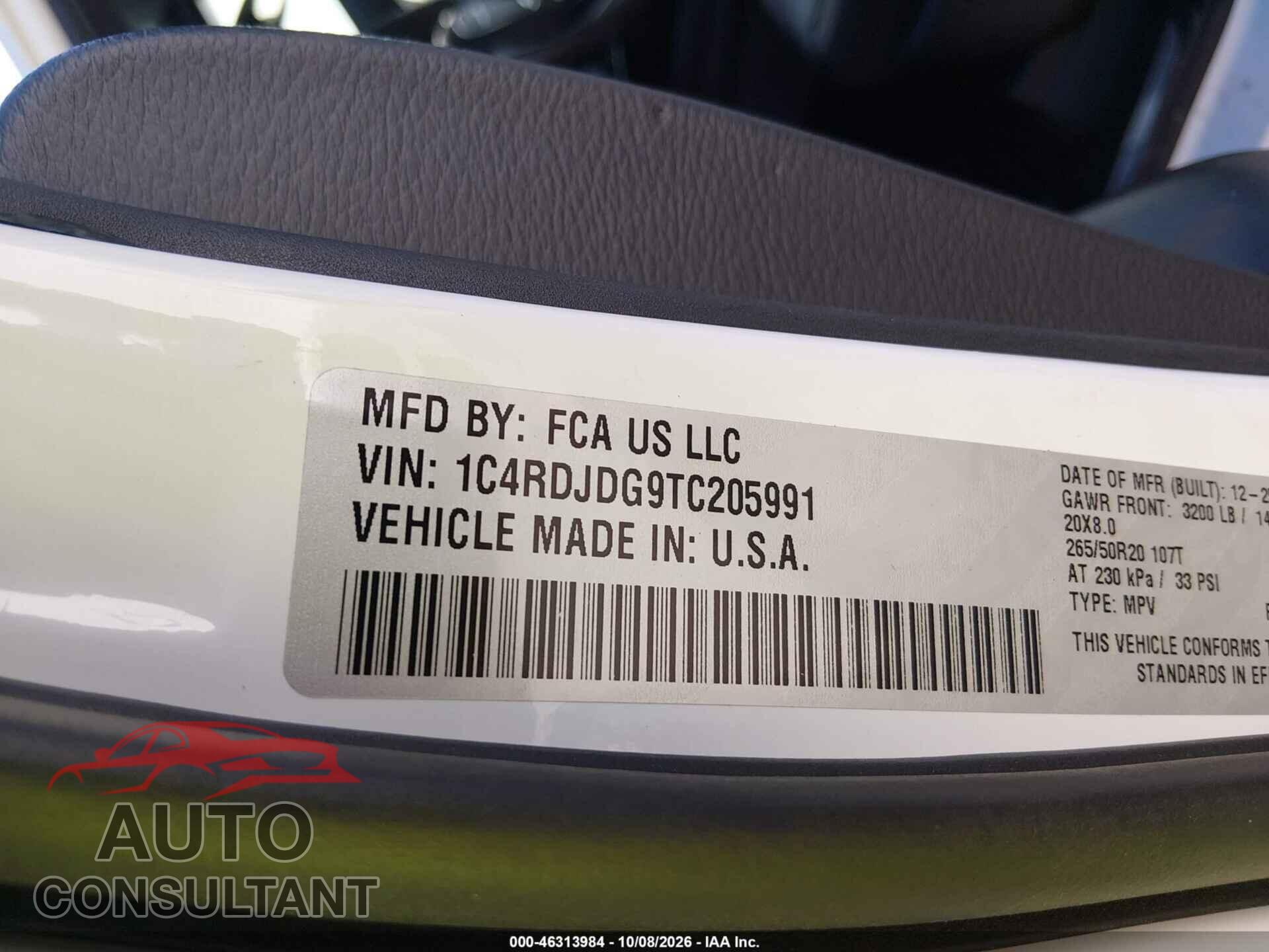 DODGE DURANGO 2026 - 1C4RDJDG9TC205991