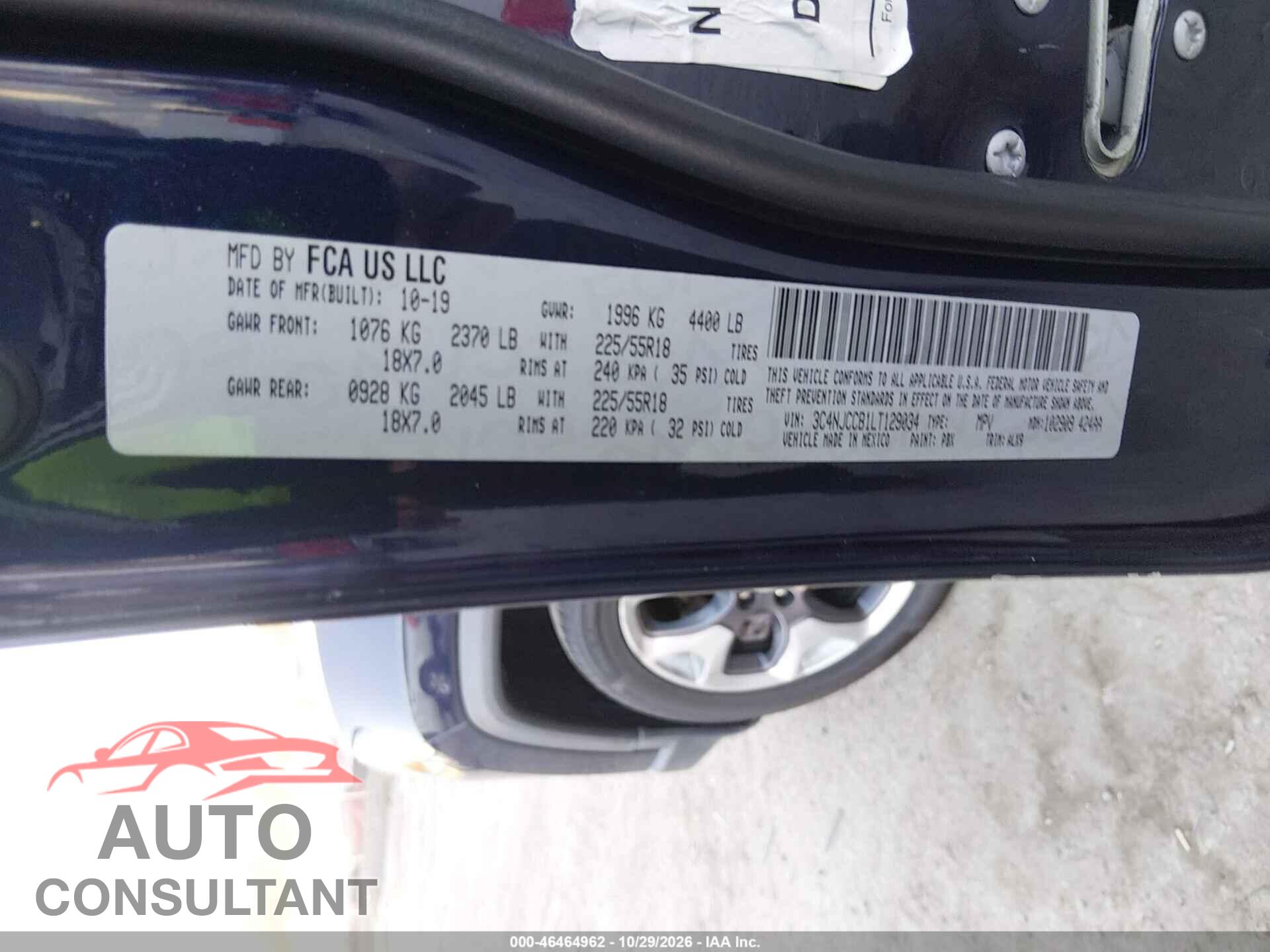 JEEP COMPASS 2020 - 3C4NJCCB1LT129034