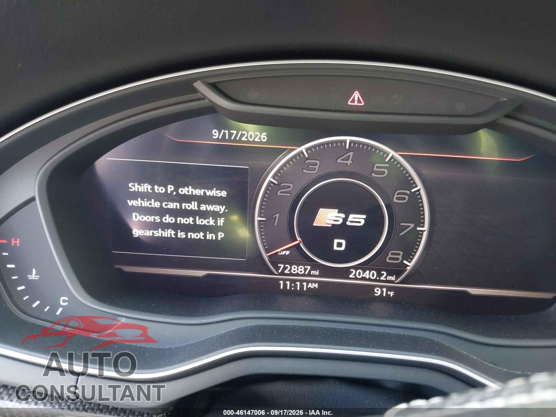 AUDI S5 2019 - WAUB4CF55KA098762