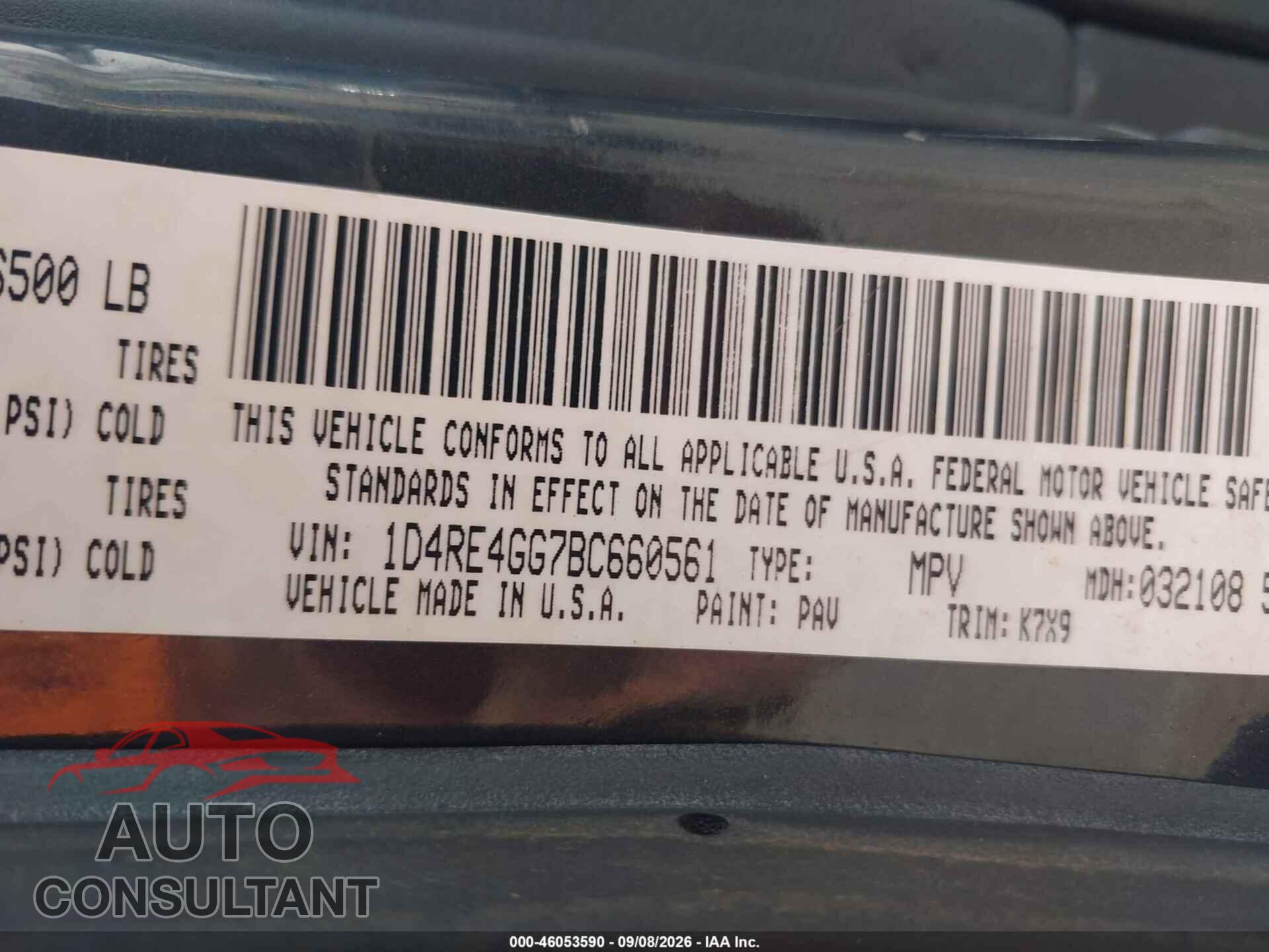 DODGE DURANGO 2011 - 1D4RE4GG7BC660561