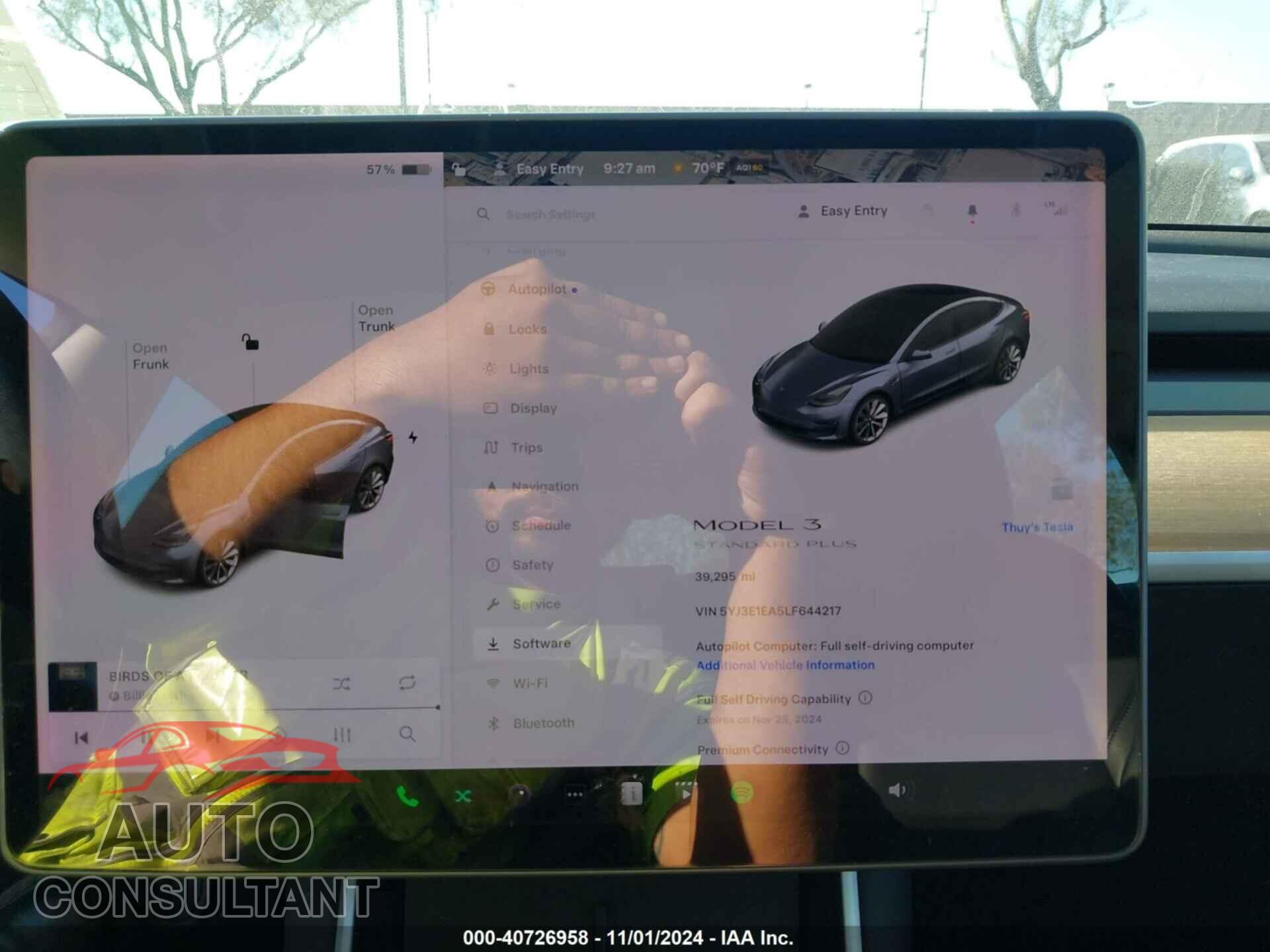 TESLA MODEL 3 2020 - 5YJ3E1EA5LF644217