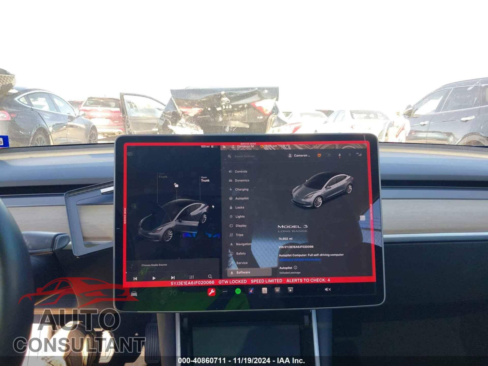 TESLA MODEL 3 2018 - 5YJ3E1EA6JF020066