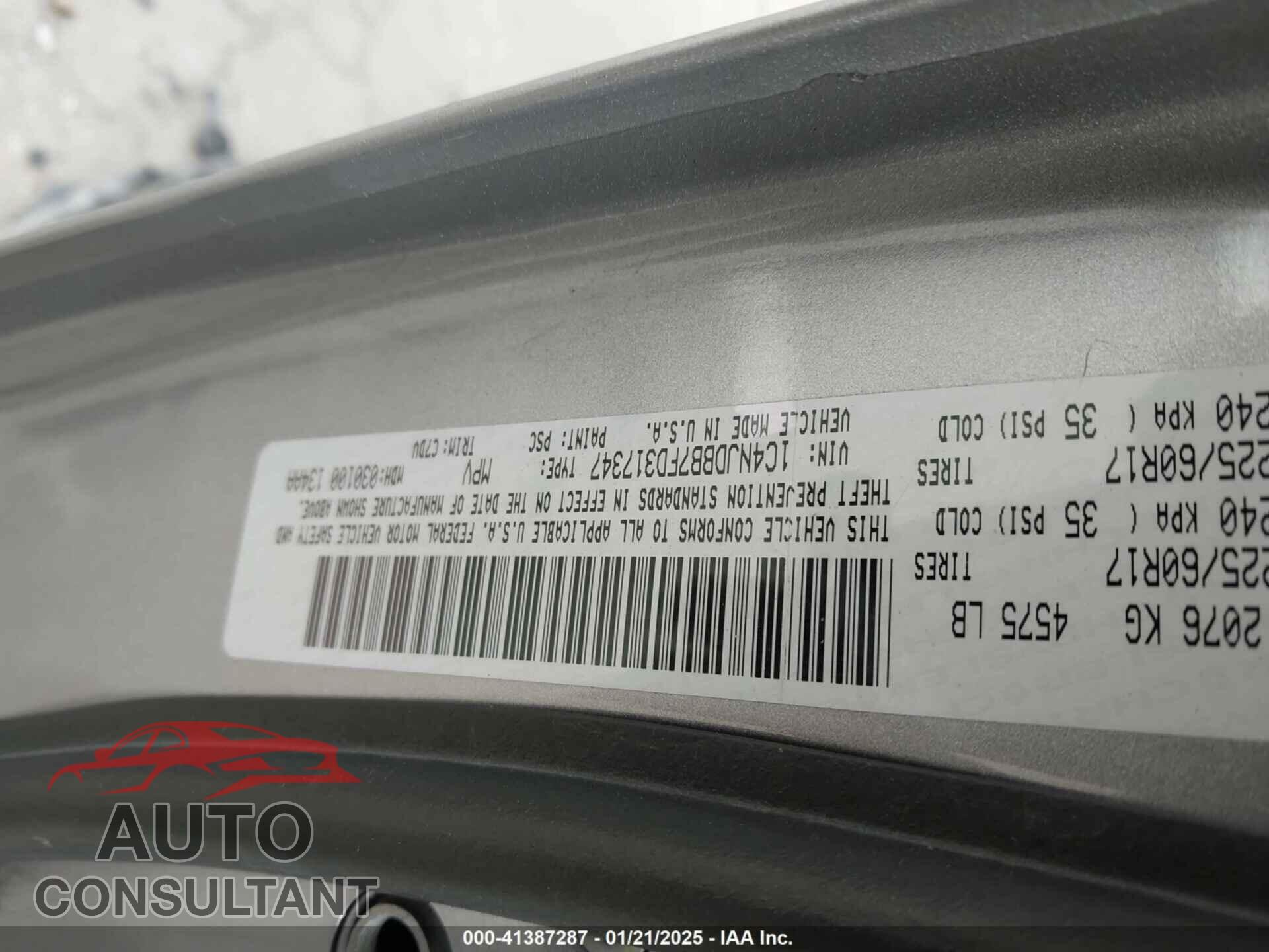 JEEP COMPASS 2015 - 1C4NJDBB7FD317347