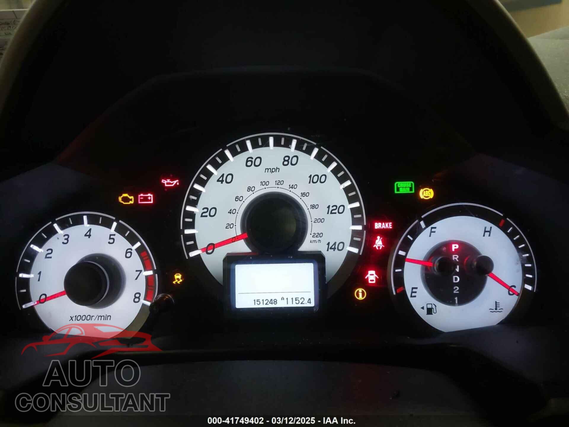 HONDA PILOT 2012 - 5FNYF4H91CB067014