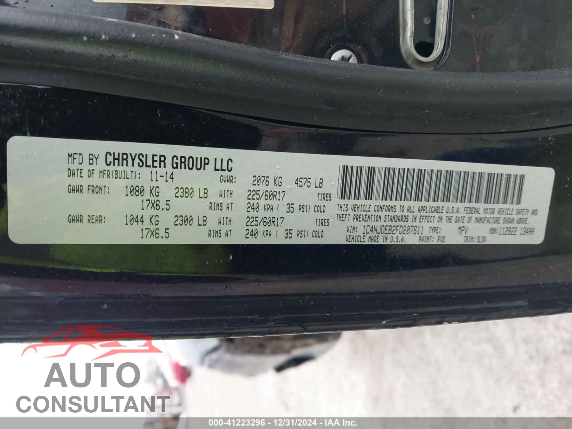 JEEP COMPASS 2015 - 1C4NJDEB2FD207611