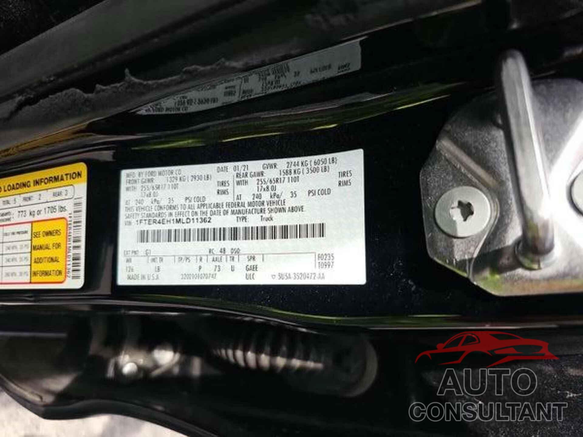 FORD RANGER 2021 - 1FTER4EH1MLD11362