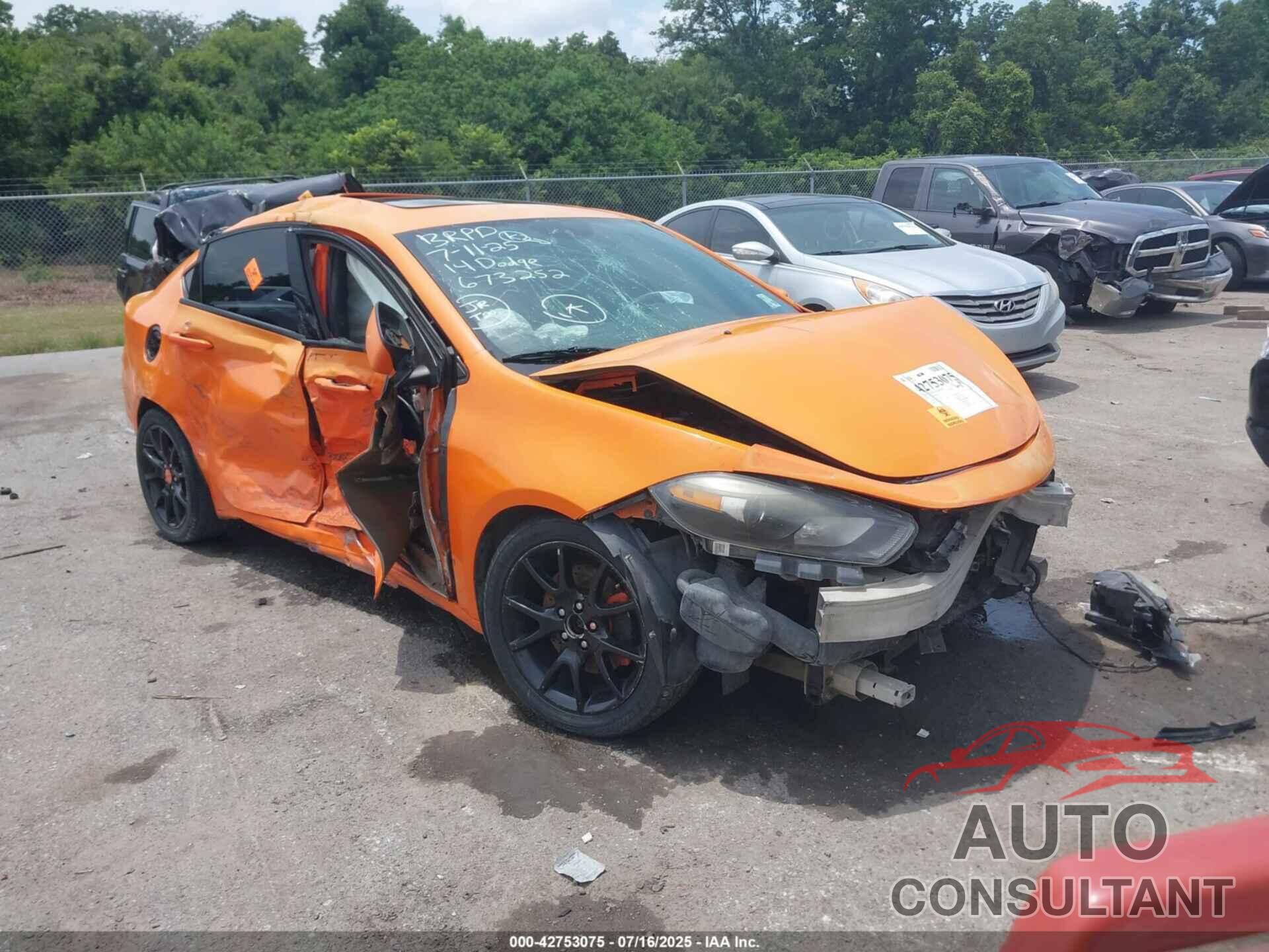 DODGE DART 2014 - 1C3CDFBB4ED673252