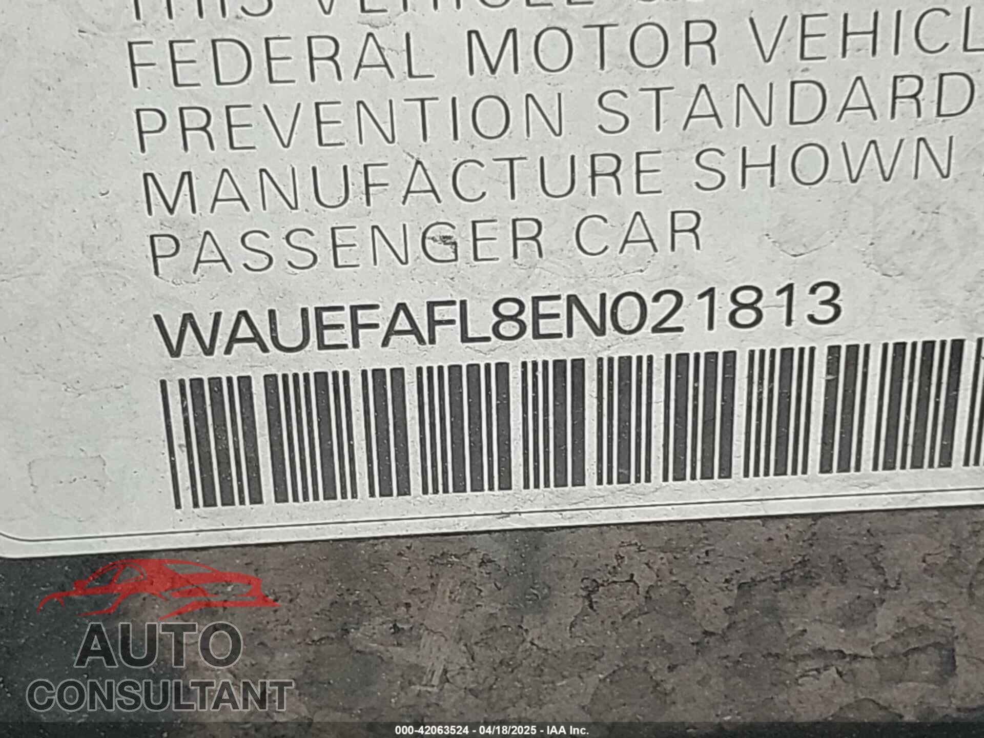 AUDI A4 2014 - WAUEFAFL8EN021813