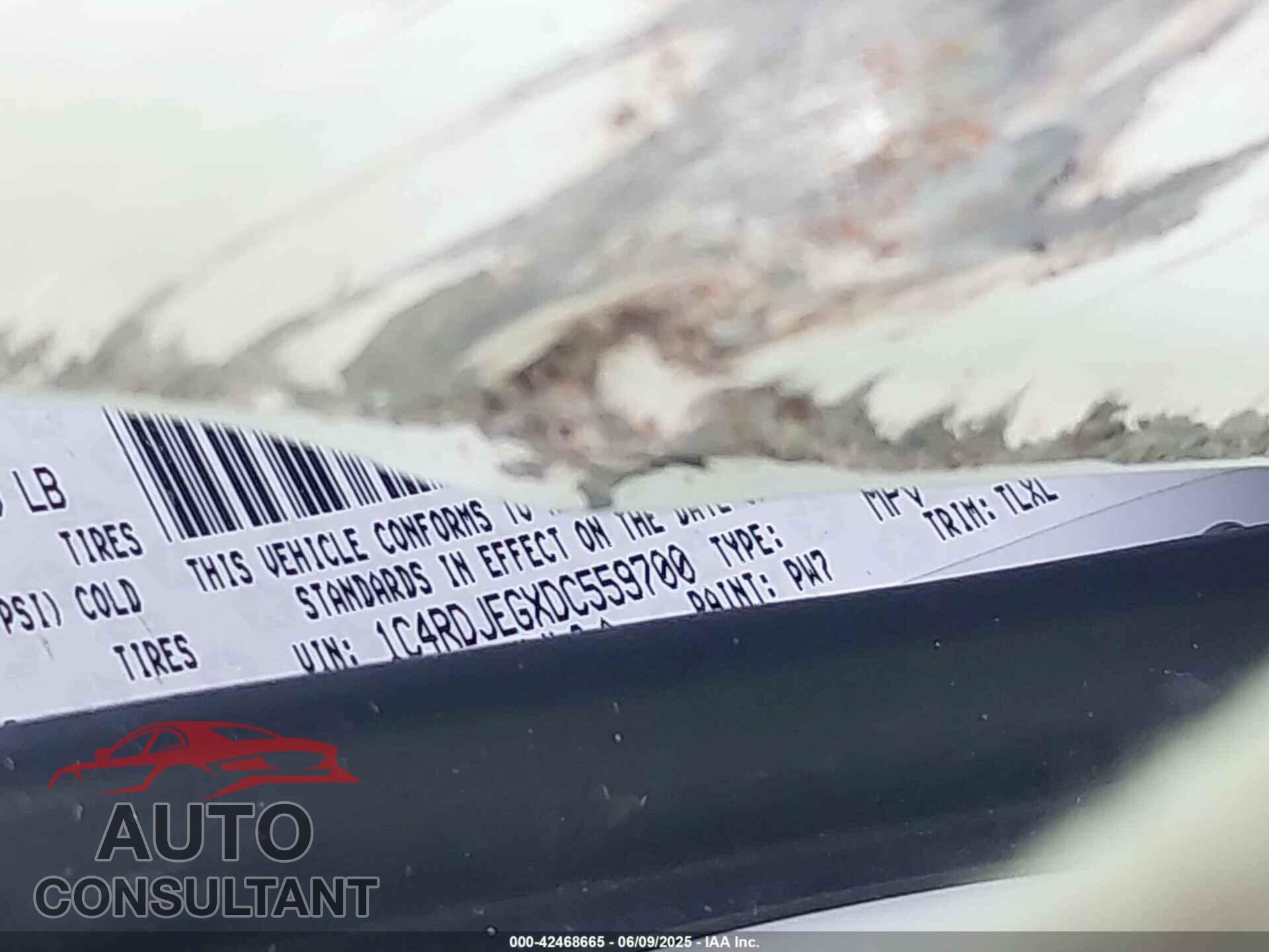 DODGE DURANGO 2013 - 1C4RDJEGXDC559700