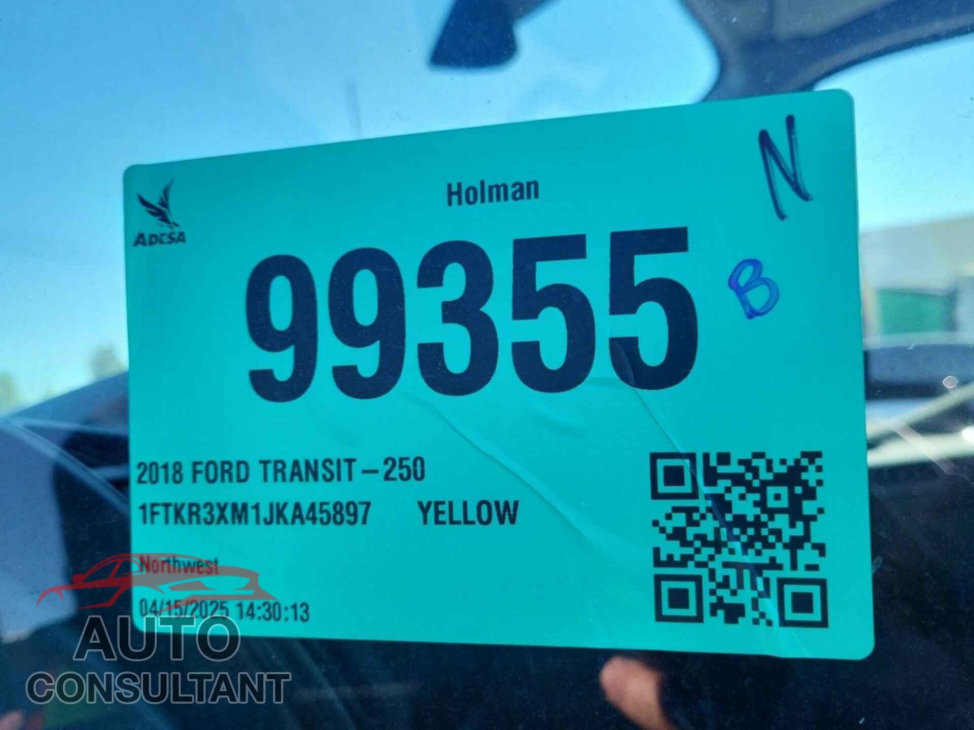 FORD TRANSIT 2018 - 1FTKR3XM1JKA45897