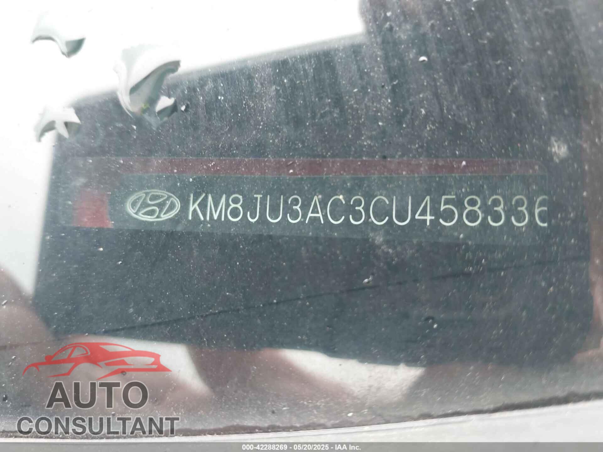 HYUNDAI TUCSON 2012 - KM8JU3AC3CU458336