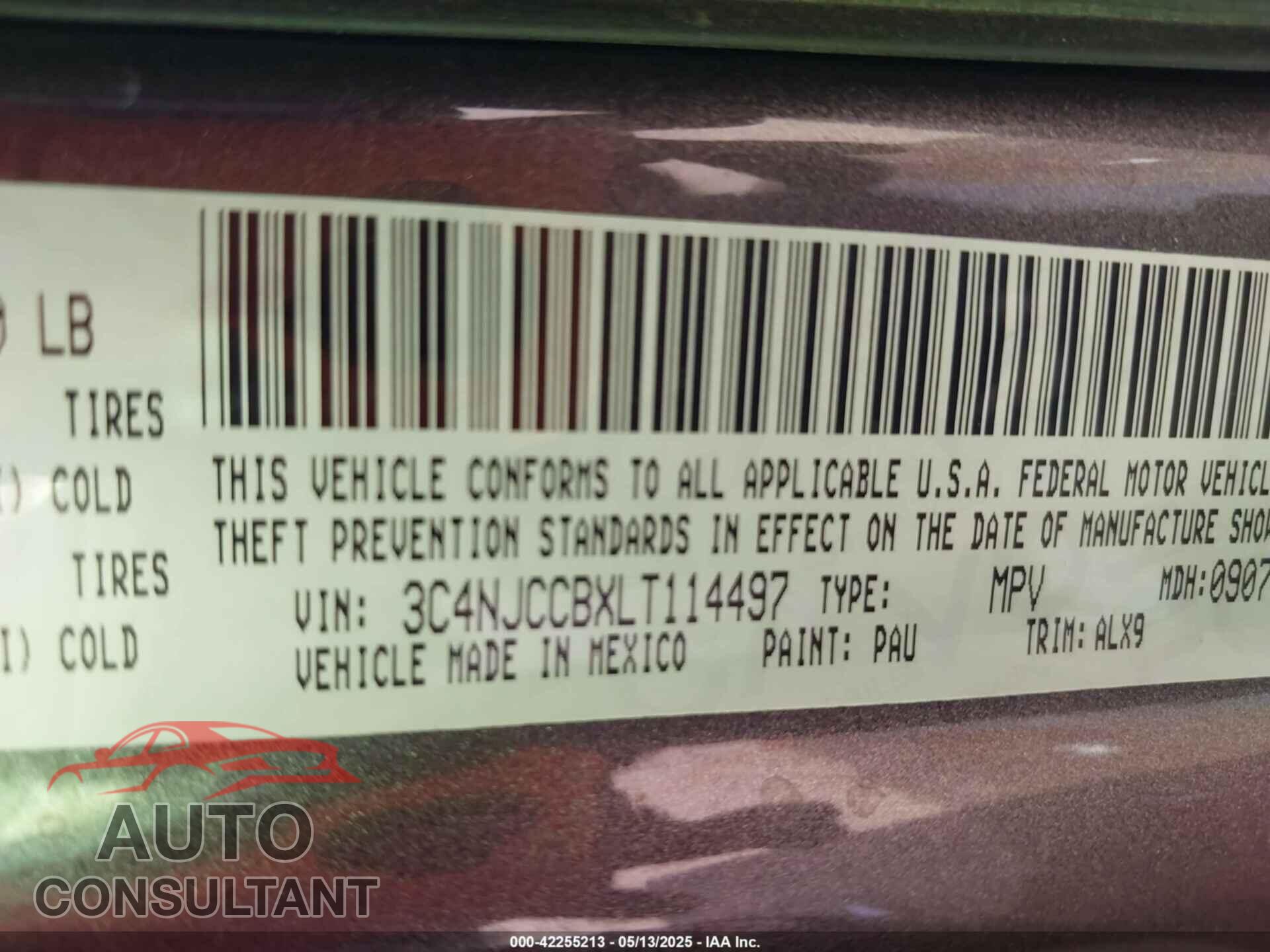 JEEP COMPASS 2020 - 3C4NJCCBXLT114497