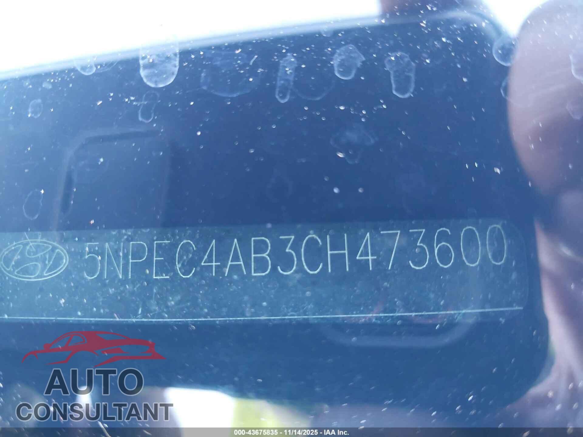 HYUNDAI SONATA 2012 - 5NPEC4AB3CH473600