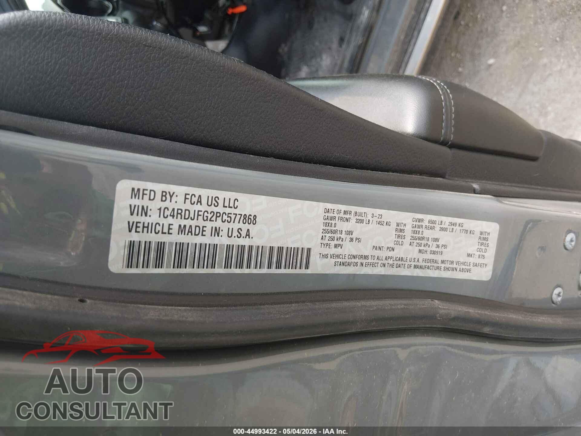 DODGE DURANGO 2023 - 1C4RDJFG2PC577868
