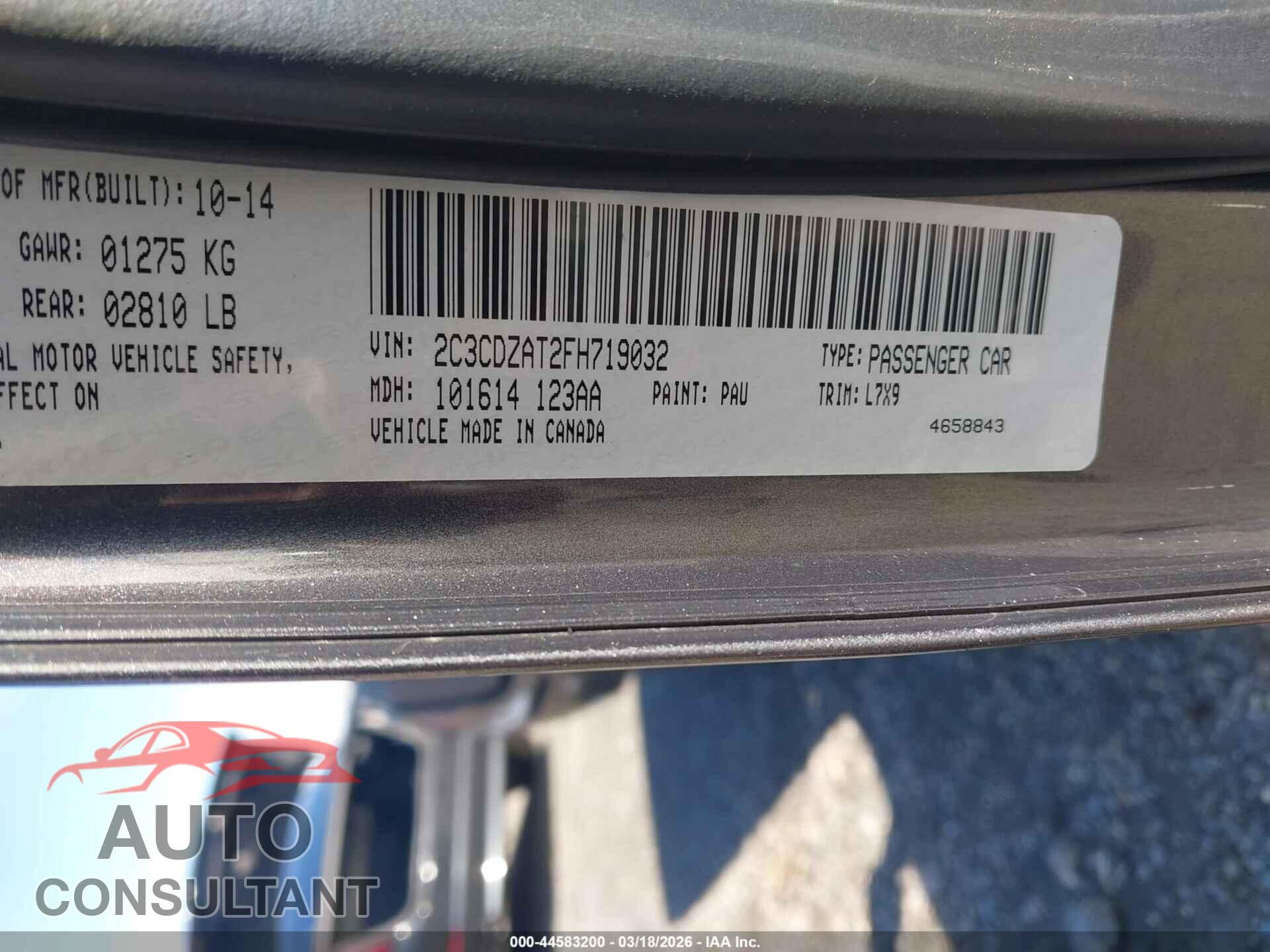 DODGE CHALLENGER 2015 - 2C3CDZAT2FH719032
