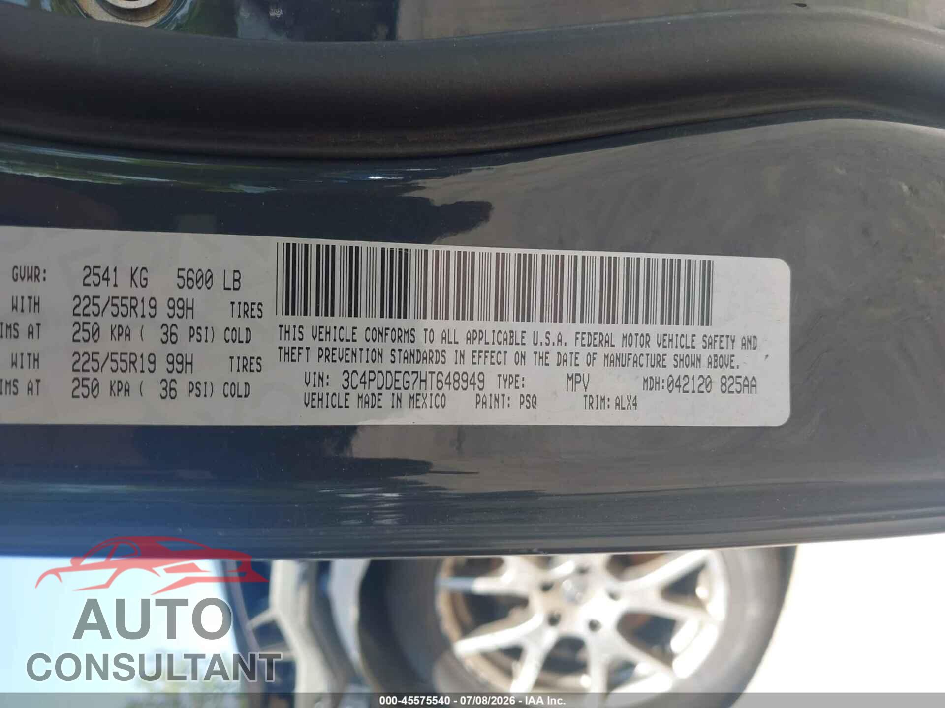DODGE JOURNEY 2017 - 3C4PDDEG7HT648949