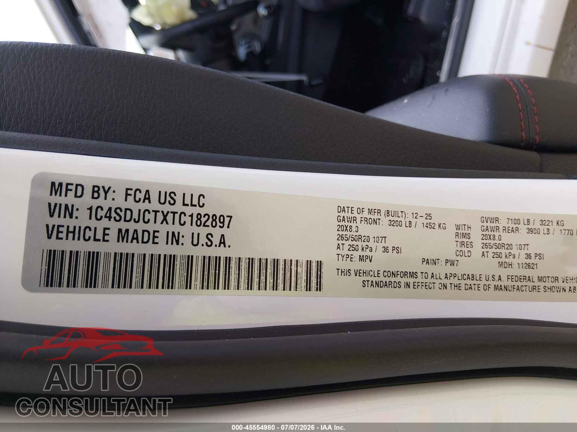 DODGE DURANGO 2026 - 1C4SDJCTXTC182897