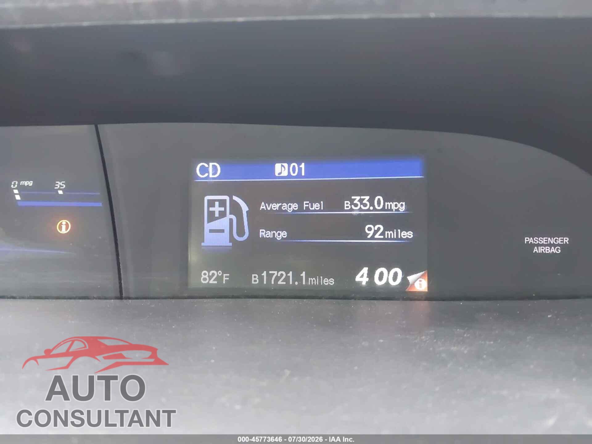 HONDA CIVIC 2013 - 19XFB2F57DE041015