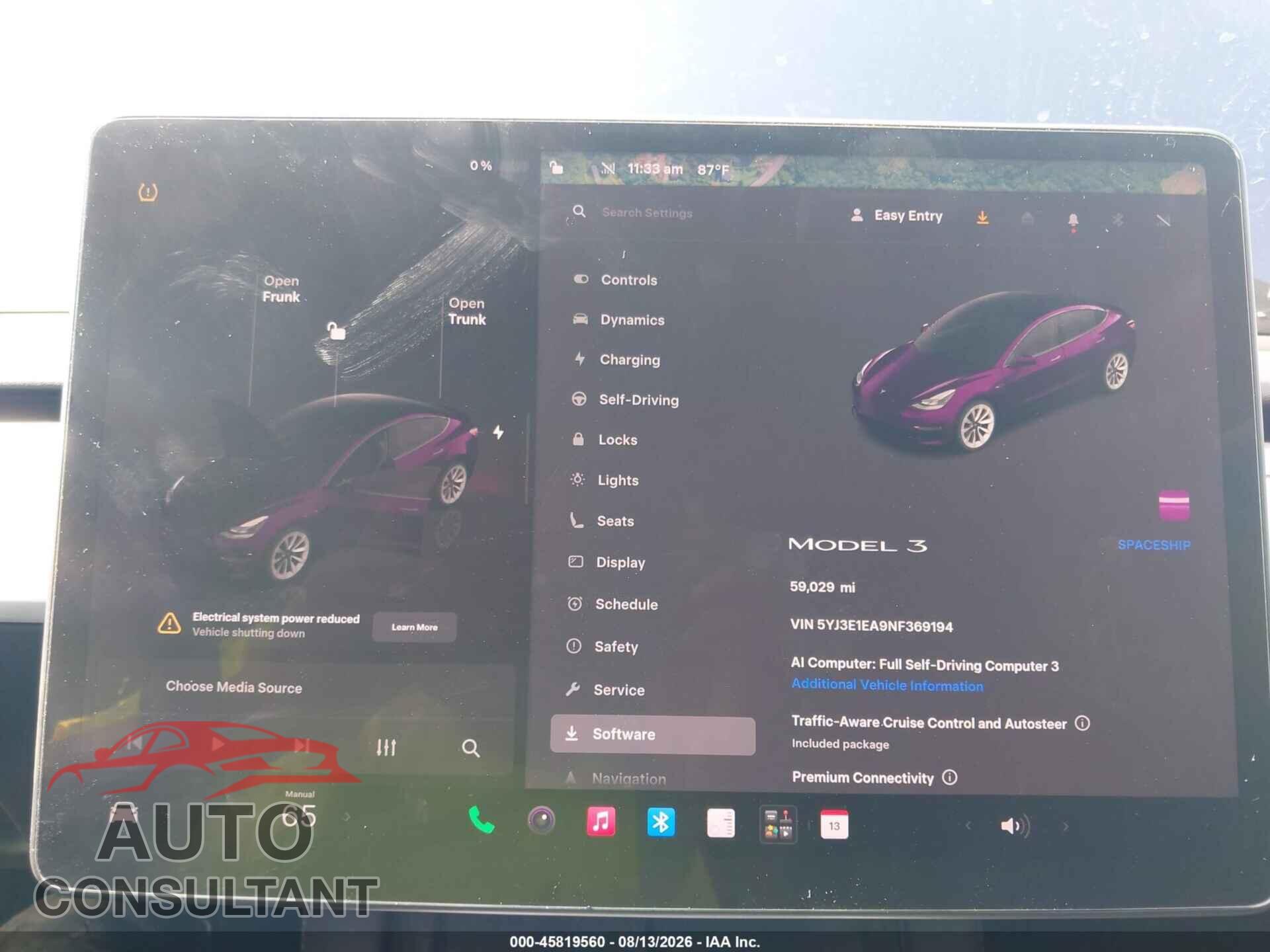 TESLA MODEL 3 2022 - 5YJ3E1EA9NF369194