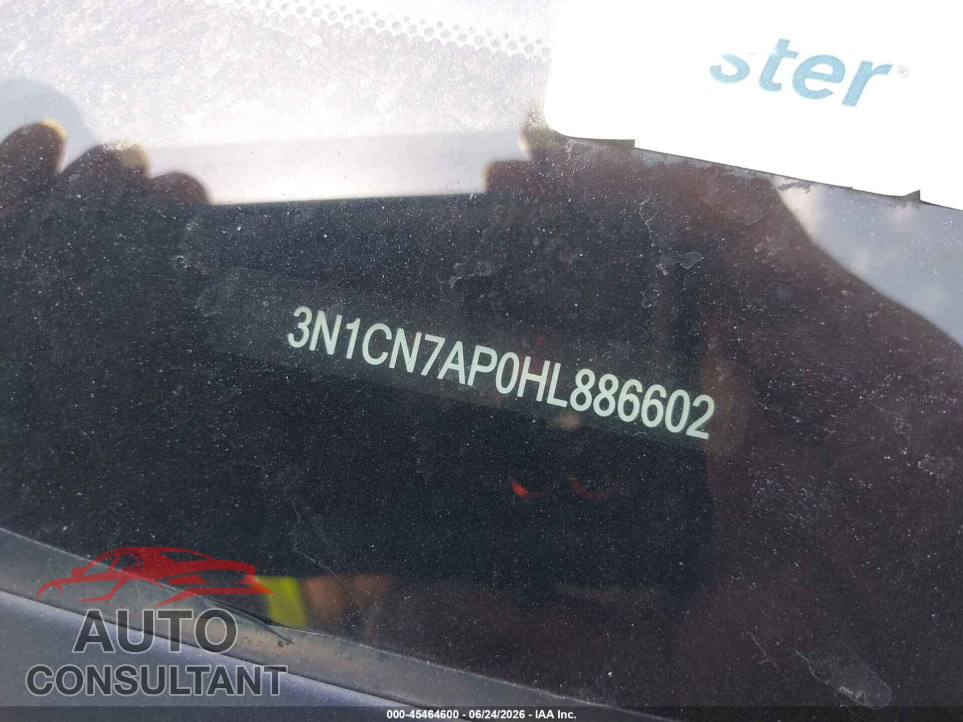 NISSAN VERSA 2017 - 3N1CN7AP0HL886602