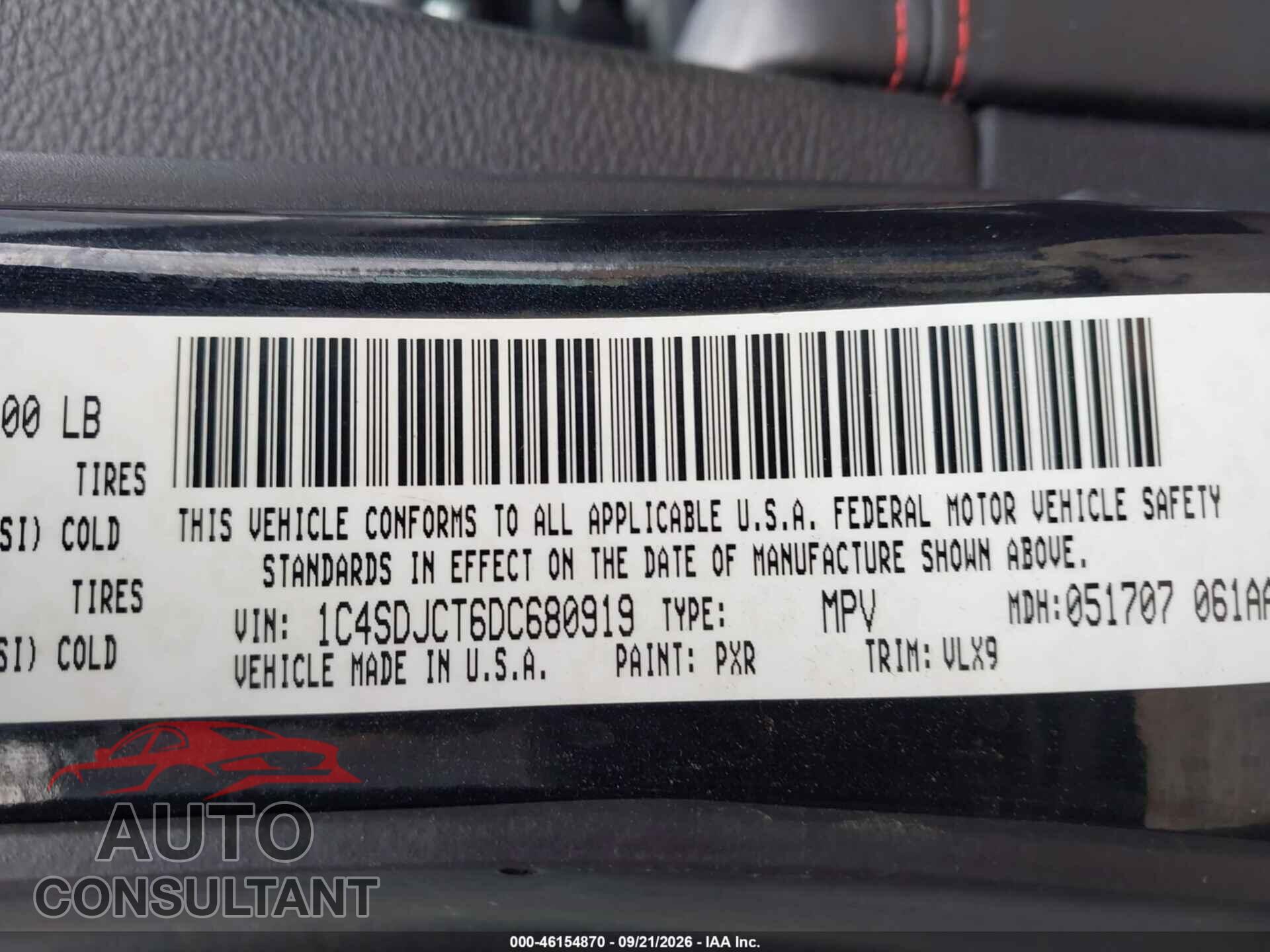 DODGE DURANGO 2013 - 1C4SDJCT6DC680919