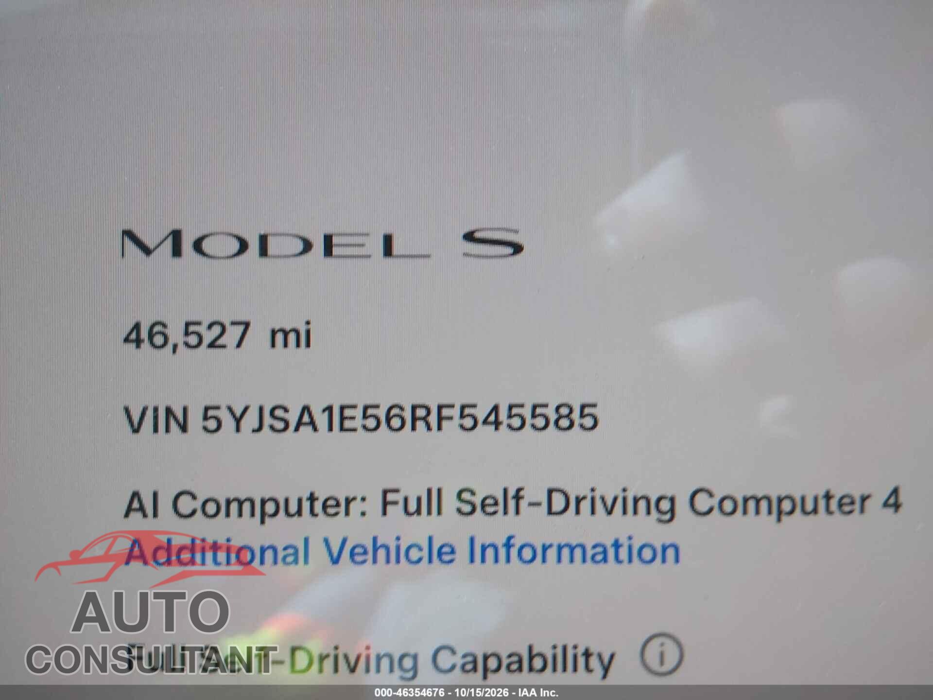 TESLA MODEL S 2024 - 5YJSA1E56RF545585