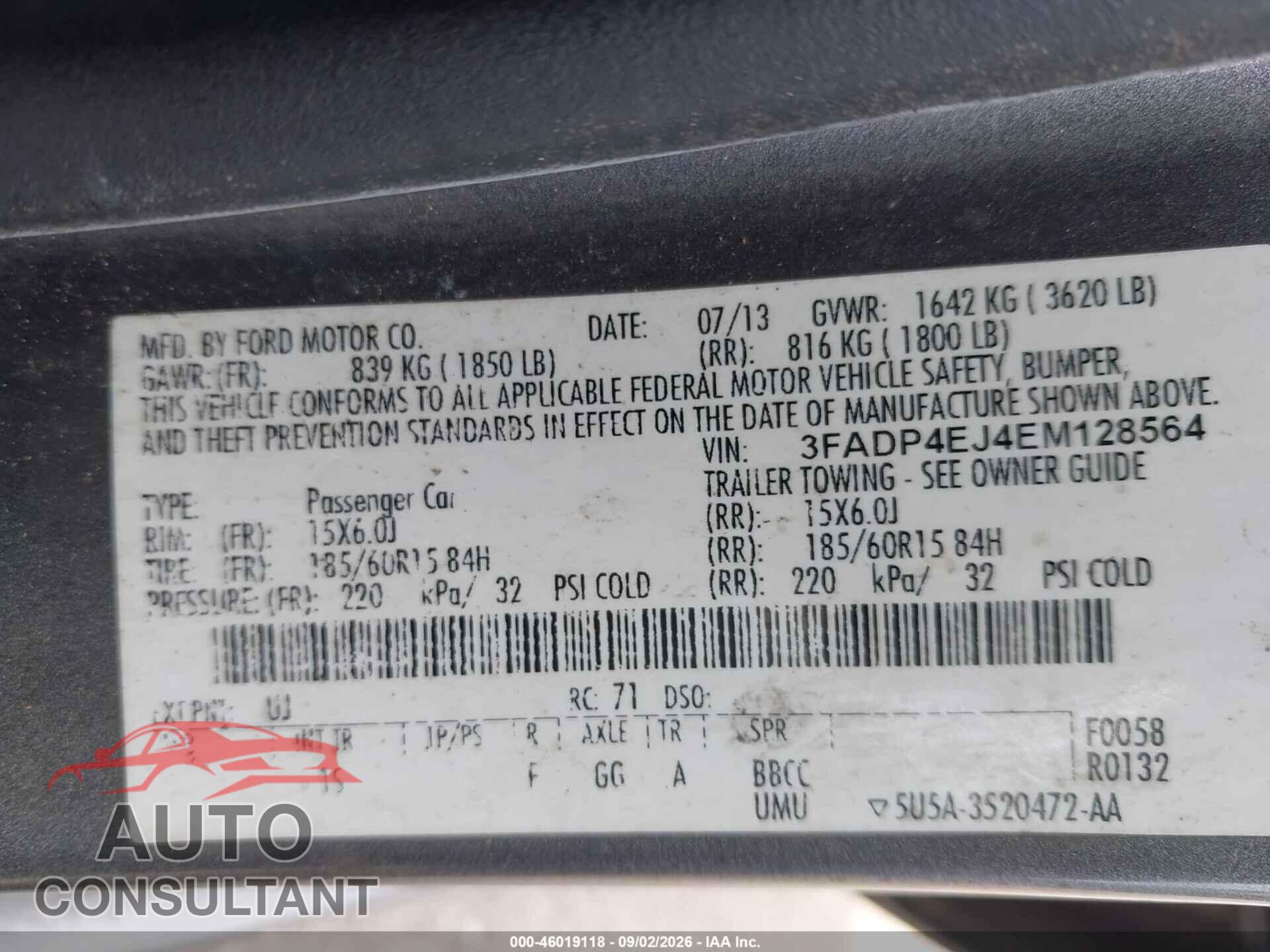 FORD FIESTA 2014 - 3FADP4EJ4EM128564