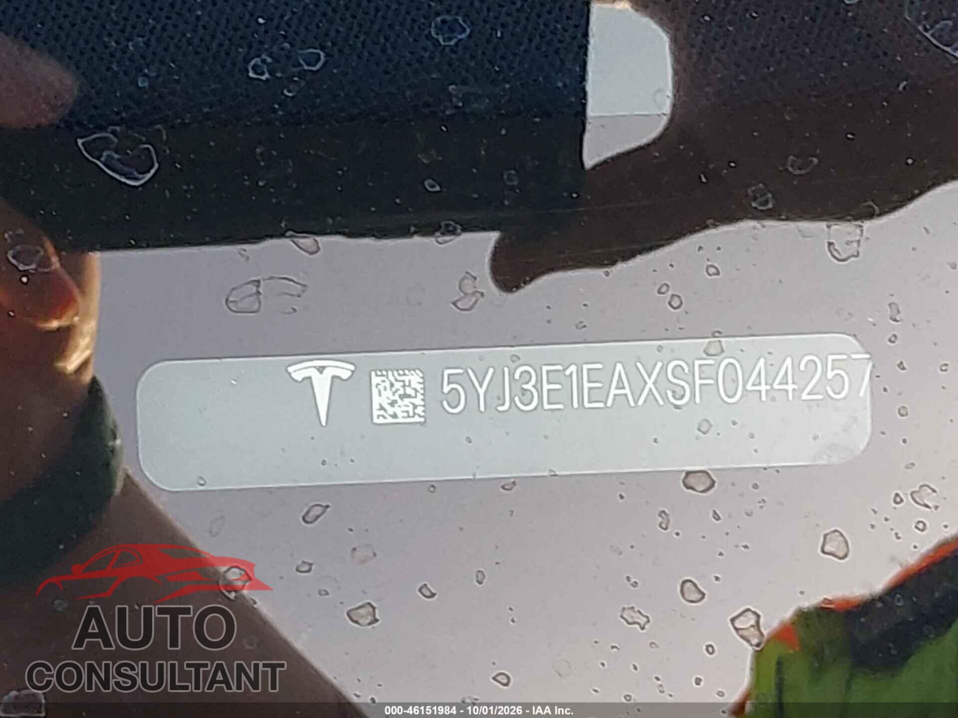 TESLA MODEL 3 2025 - 5YJ3E1EAXSF044257
