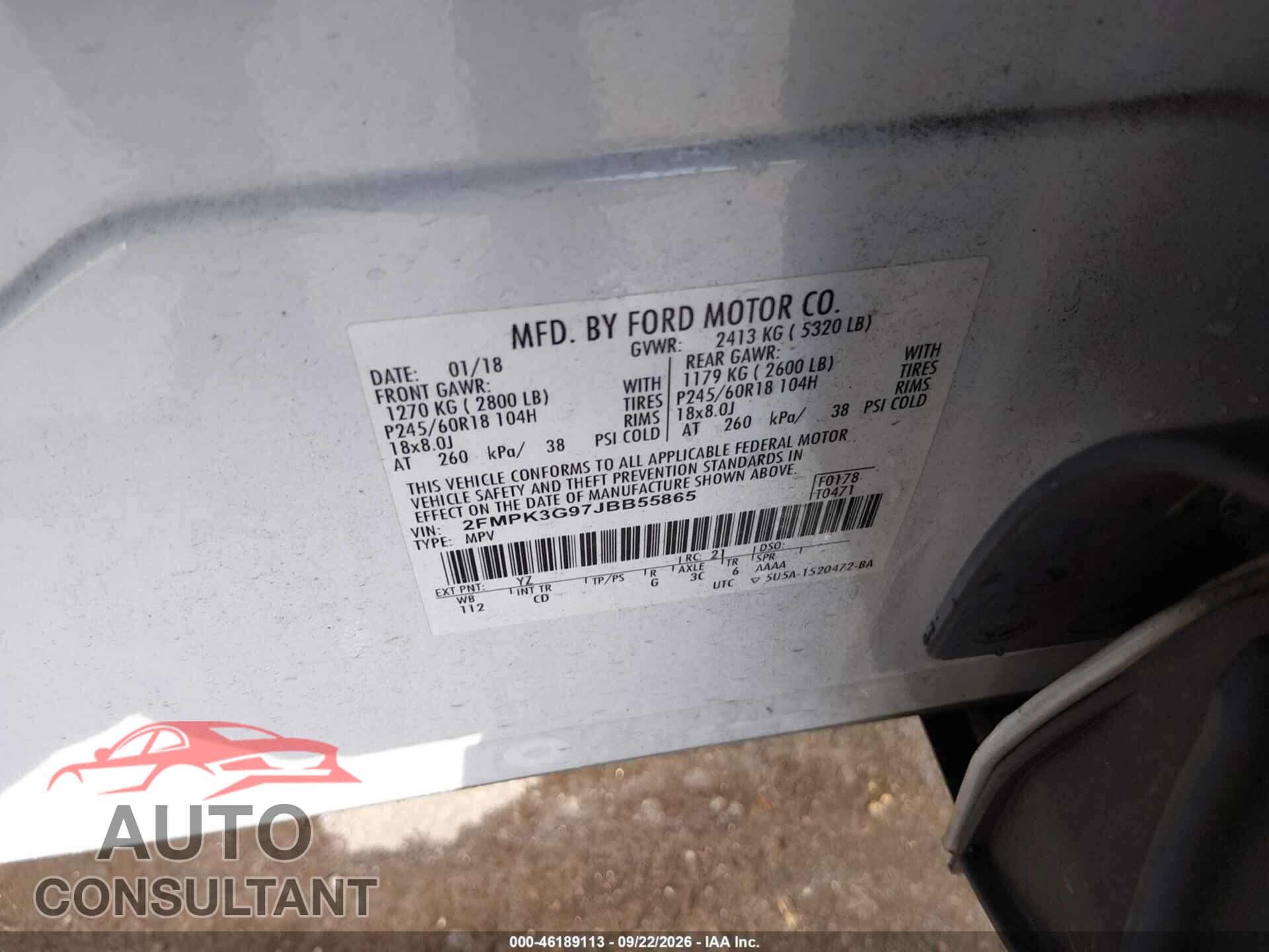 FORD EDGE 2018 - 2FMPK3G97JBB55865