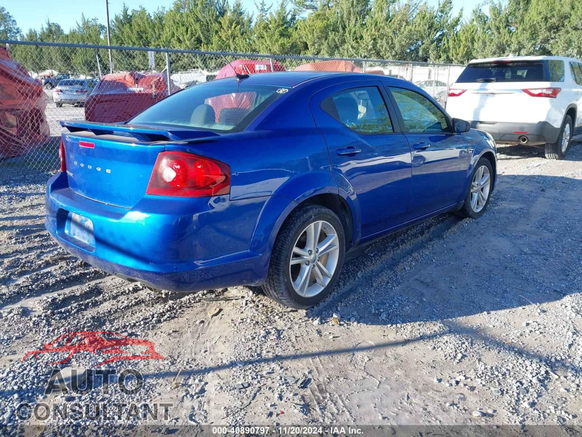 DODGE AVENGER 2012 - 1C3CDZAG4CN329880