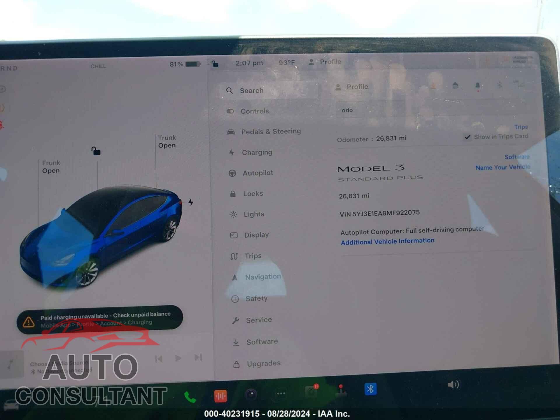 TESLA MODEL 3 2021 - 5YJ3E1EA8MF922075