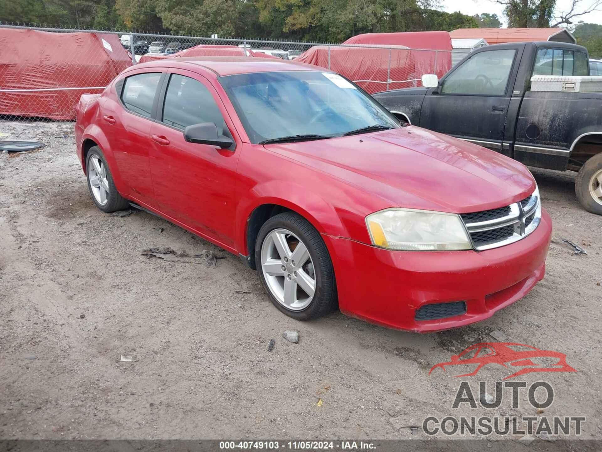 DODGE AVENGER 2013 - 1C3CDZAB3DN626502