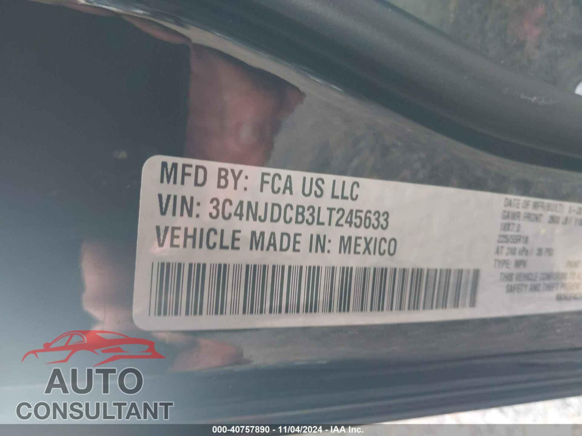 JEEP COMPASS 2020 - 3C4NJDCB3LT245633