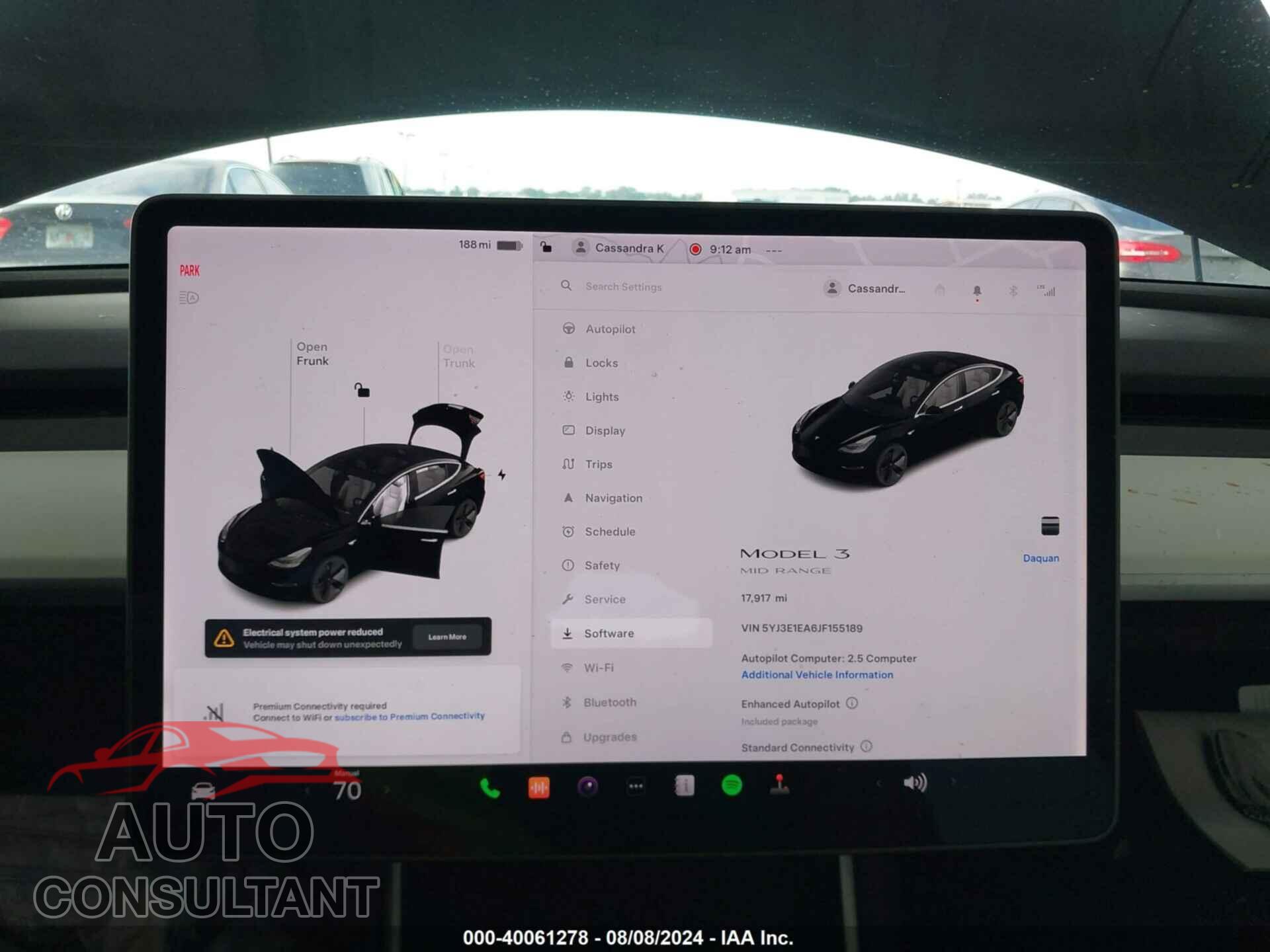 TESLA MODEL 3 2018 - 5YJ3E1EA6JF155189