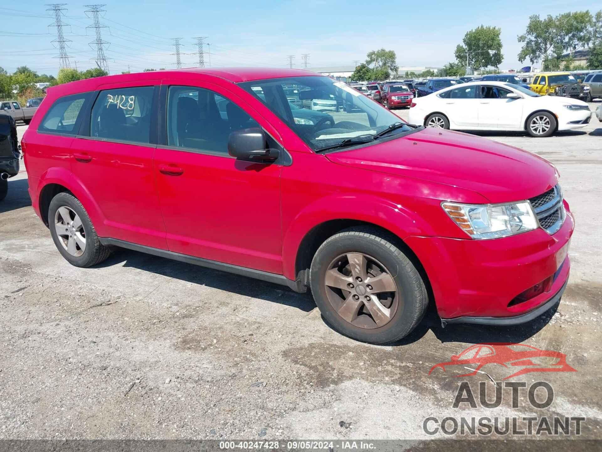 DODGE JOURNEY 2013 - 3C4PDCAB7DT547599