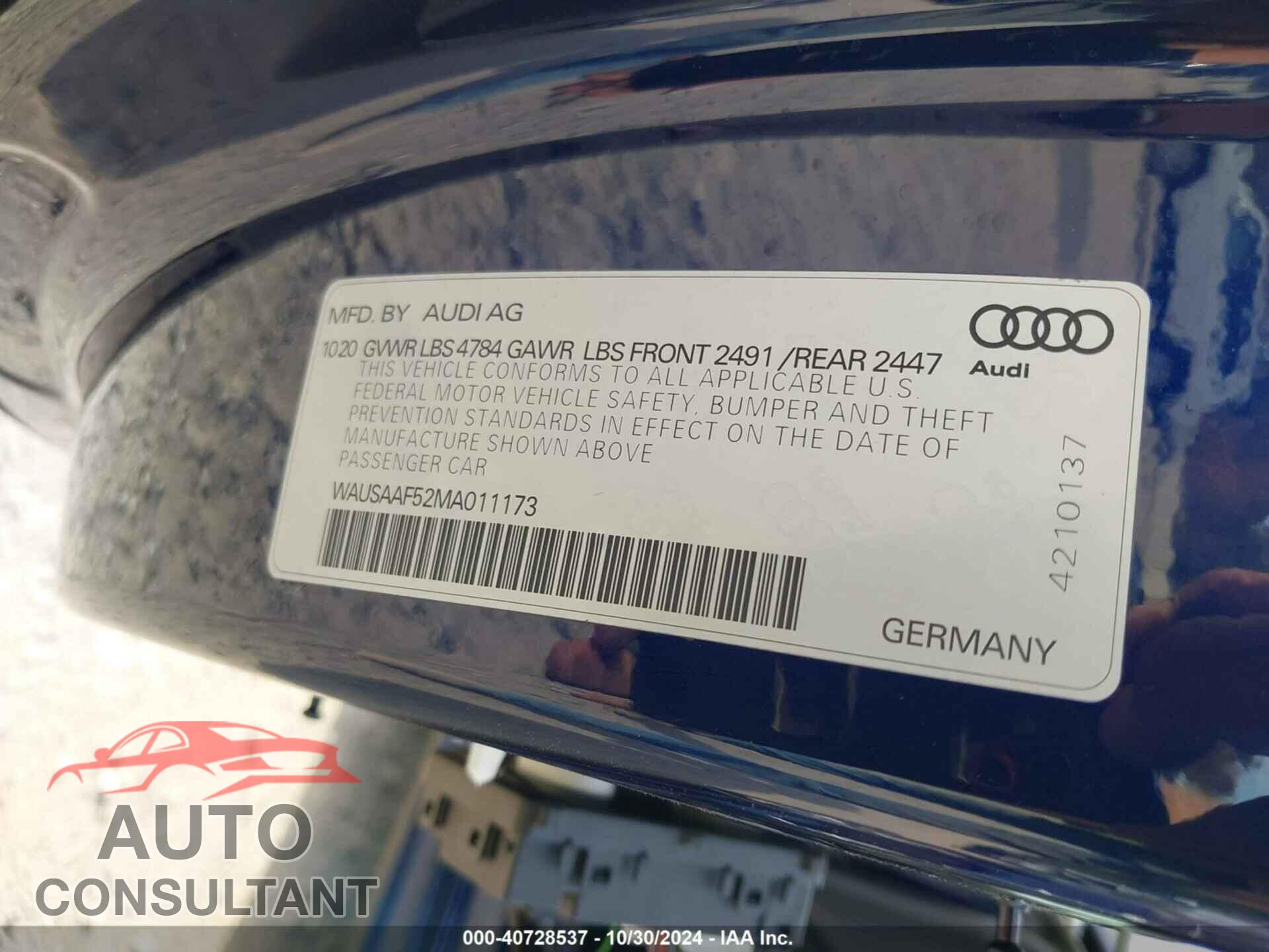 AUDI A5 COUPE 2021 - WAUSAAF52MA011173