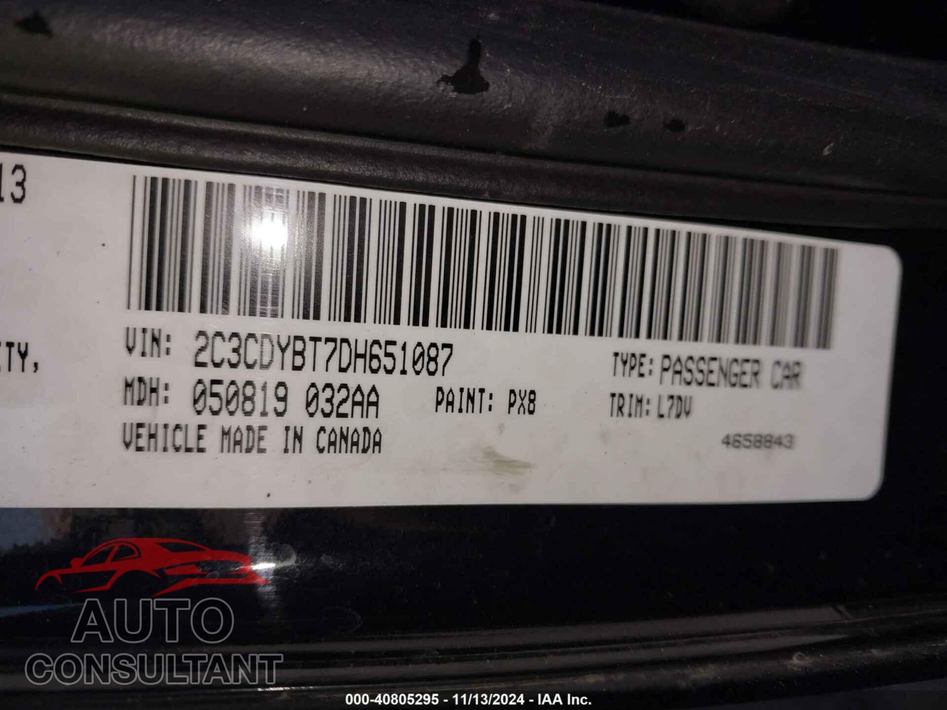 DODGE CHALLENGER 2013 - 2C3CDYBT7DH651087