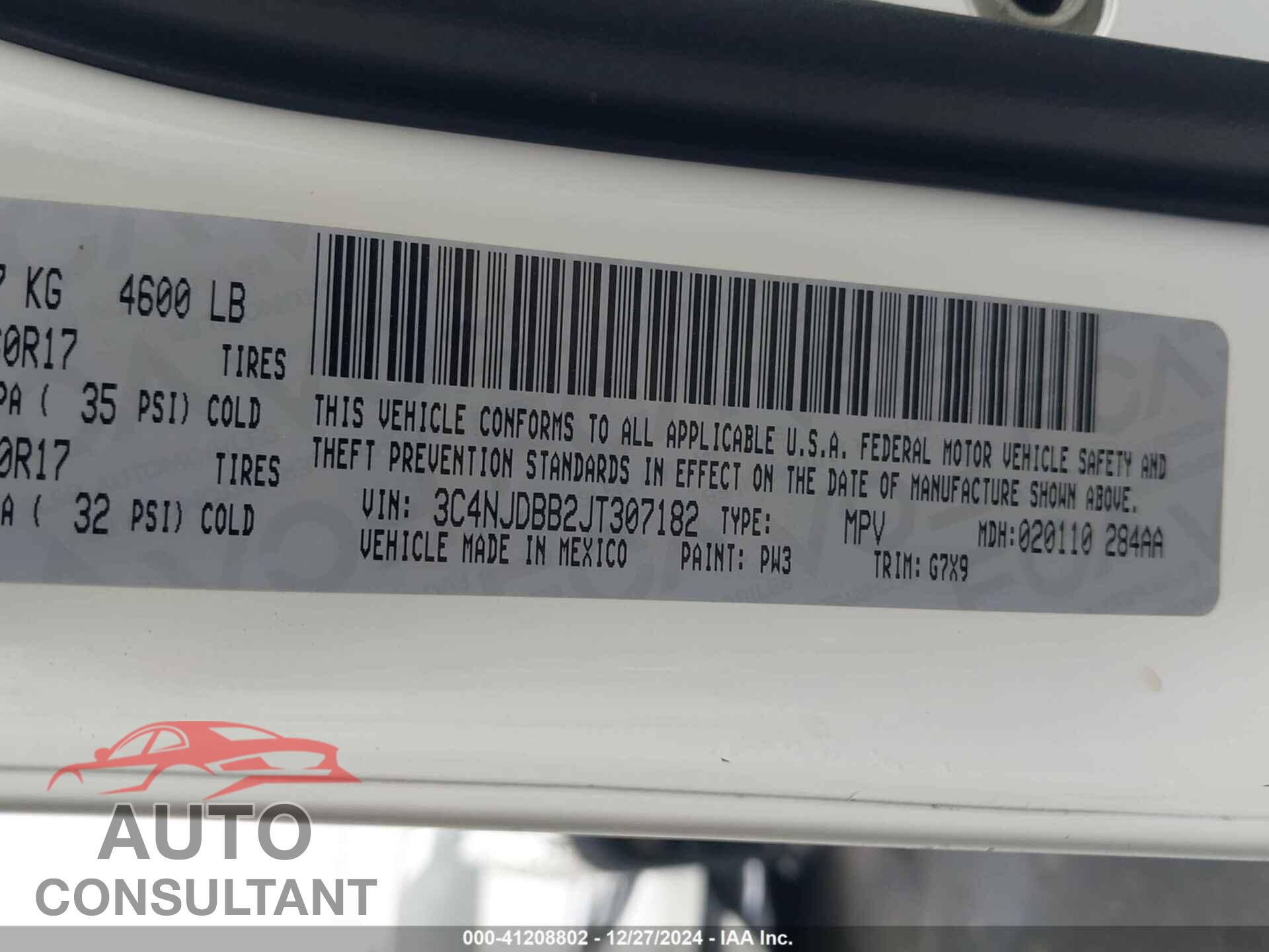JEEP COMPASS 2018 - 3C4NJDBB2JT307182