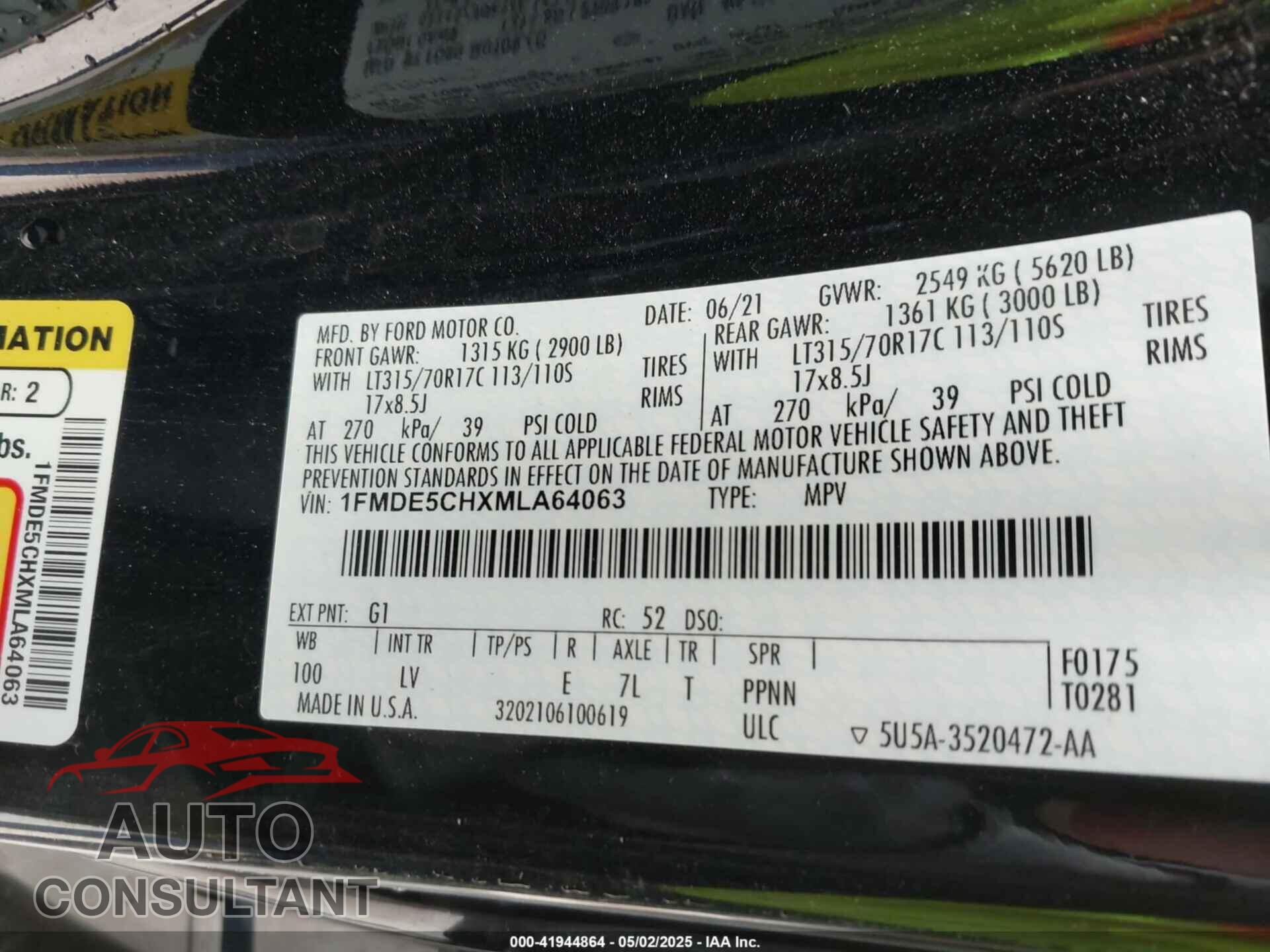 FORD BRONCO 2021 - 1FMDE5CHXMLA64063